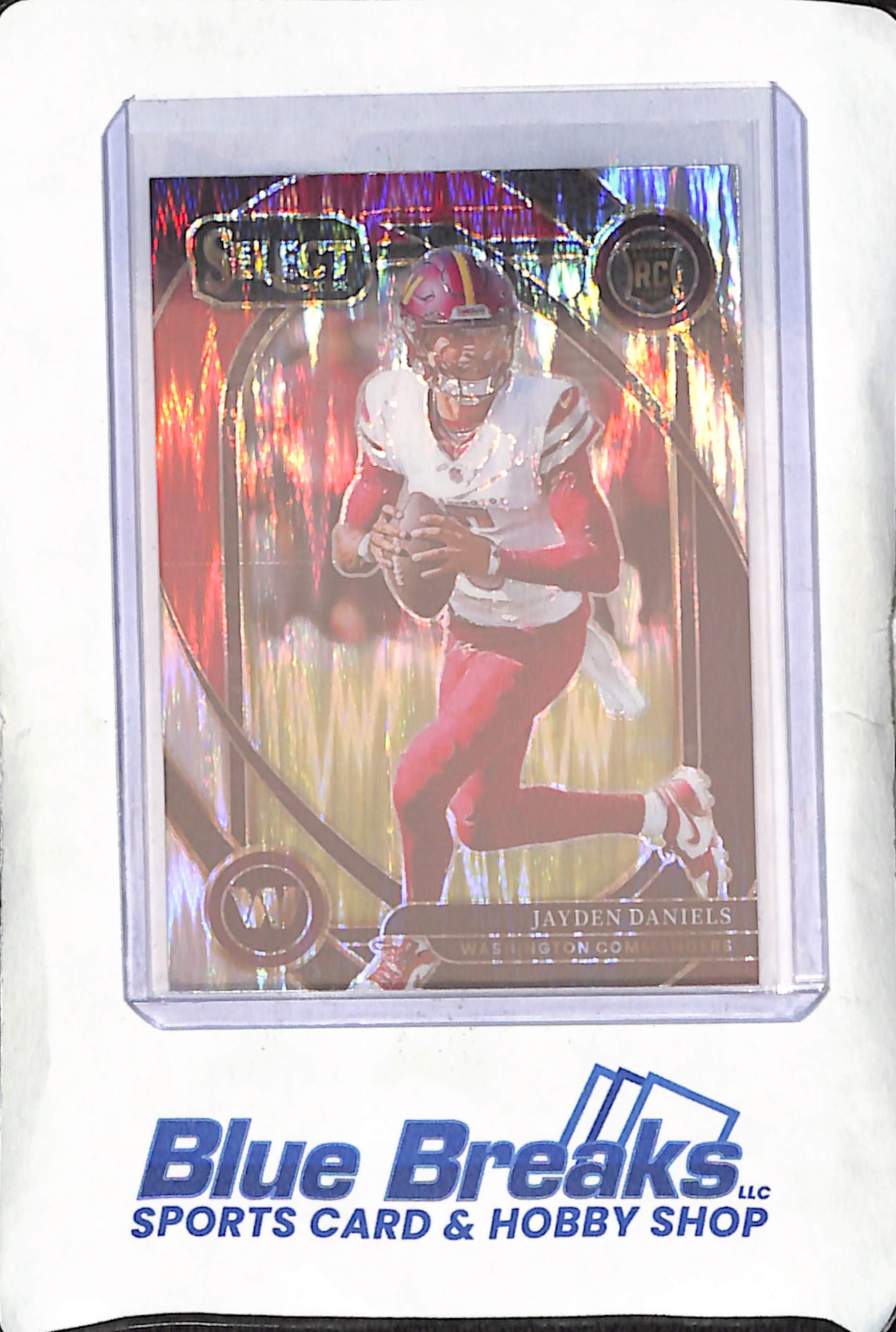 2024 Panini Select - Jayden Daniels - Club Level - Prizm Shock Red Black - RC - Washington Commanders - Football - #217