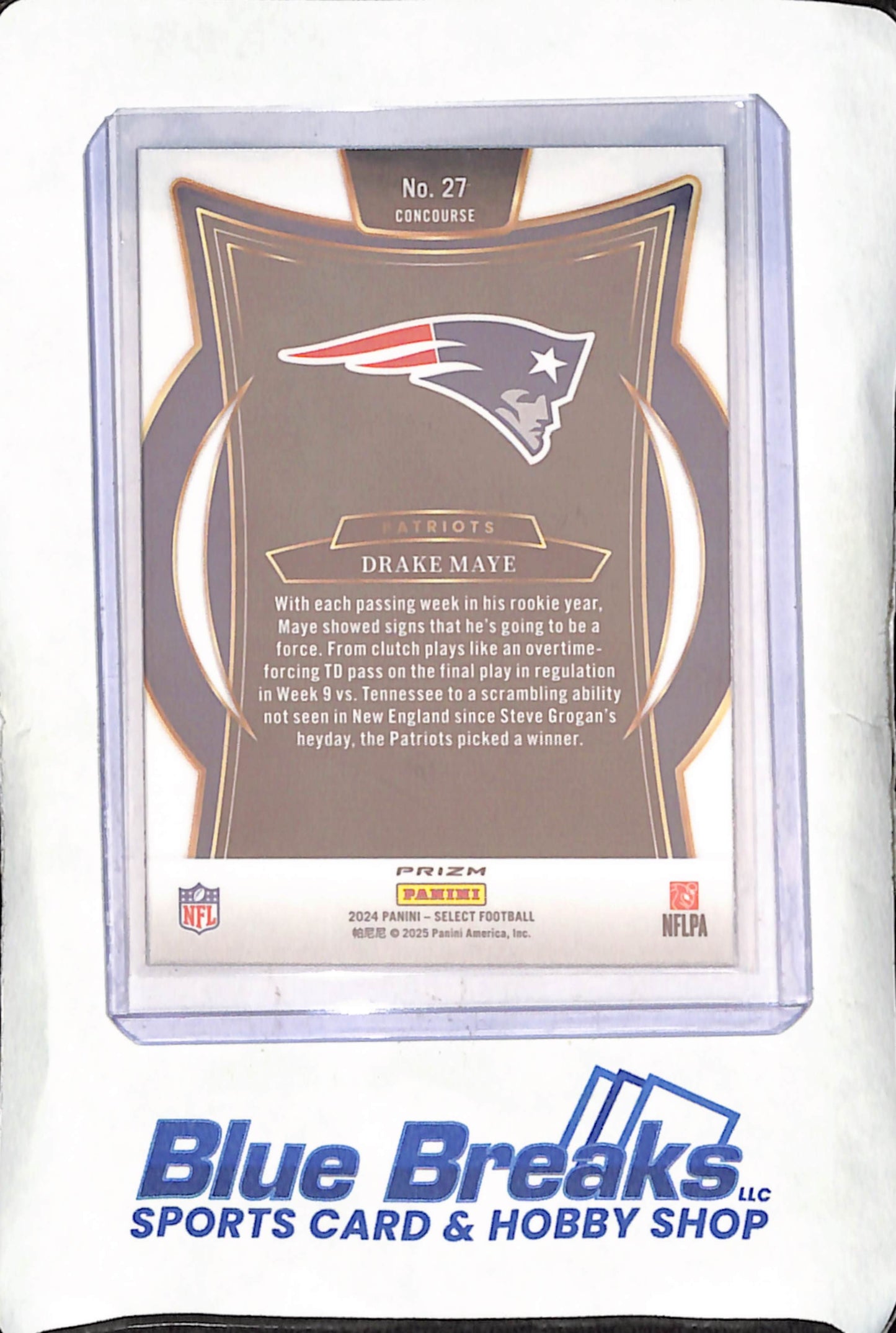 2024 Panini Select - Drake Maye - Black Red Prizm Shock - Concourse - New England Patriots - Football - #27