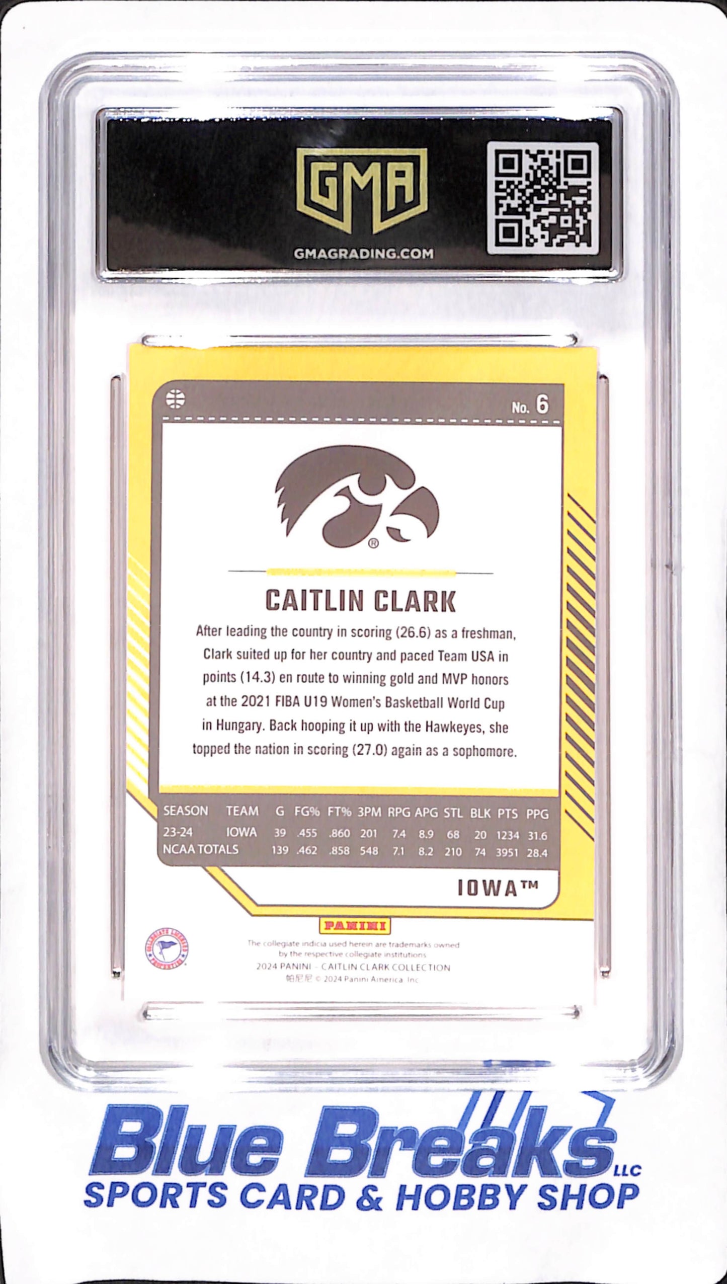2024 Panini Caitlin Clark Collection - Donruss Rookie - Iowa Hawkeyes - Basketball - GMA 9 - #6
