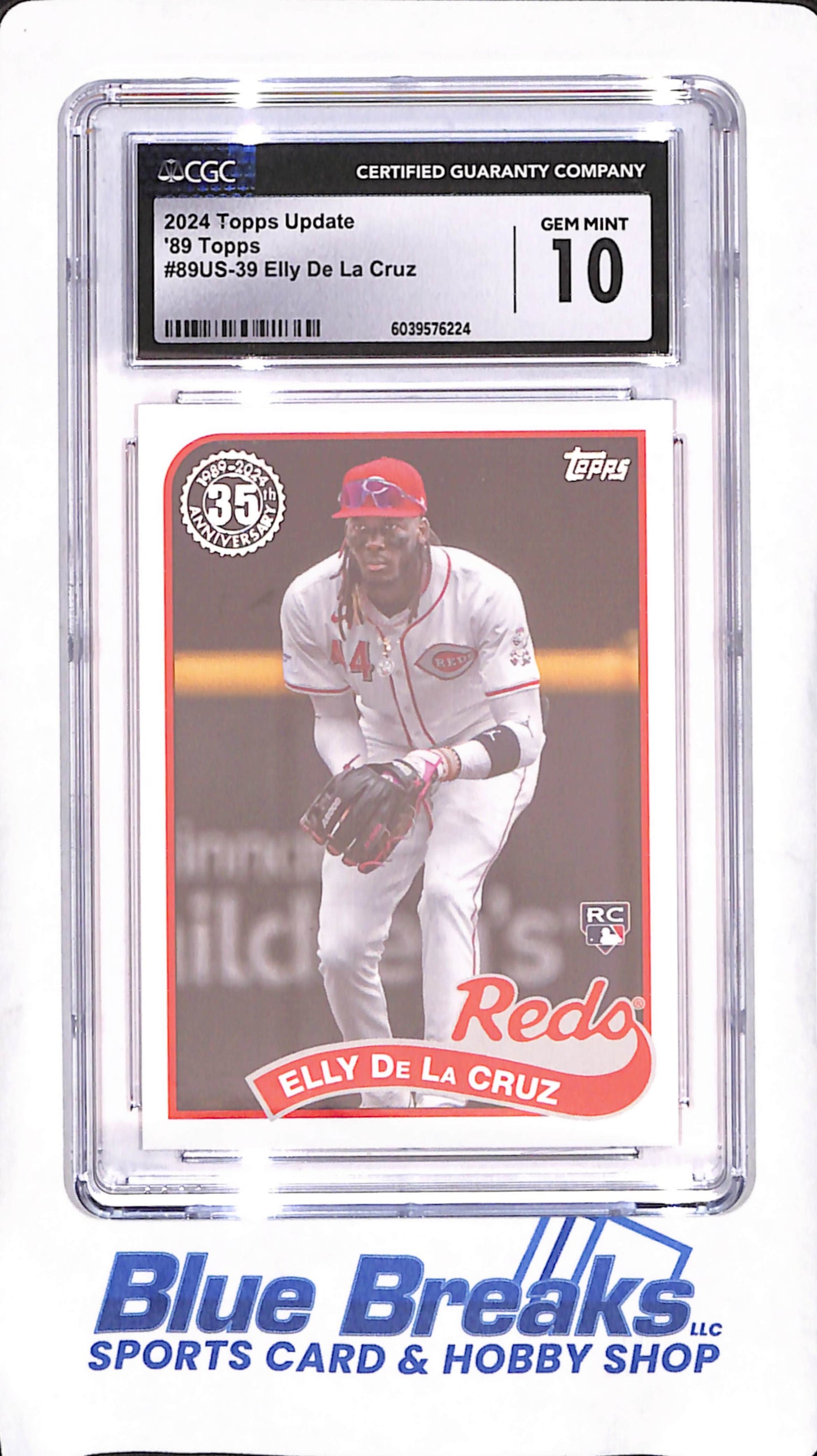 2024 Topps Update - Elly De La Cruz - '89 Topps - RC - CGC Gem Mint 10 - Cincinnati Reds - Baseball - #89US-39