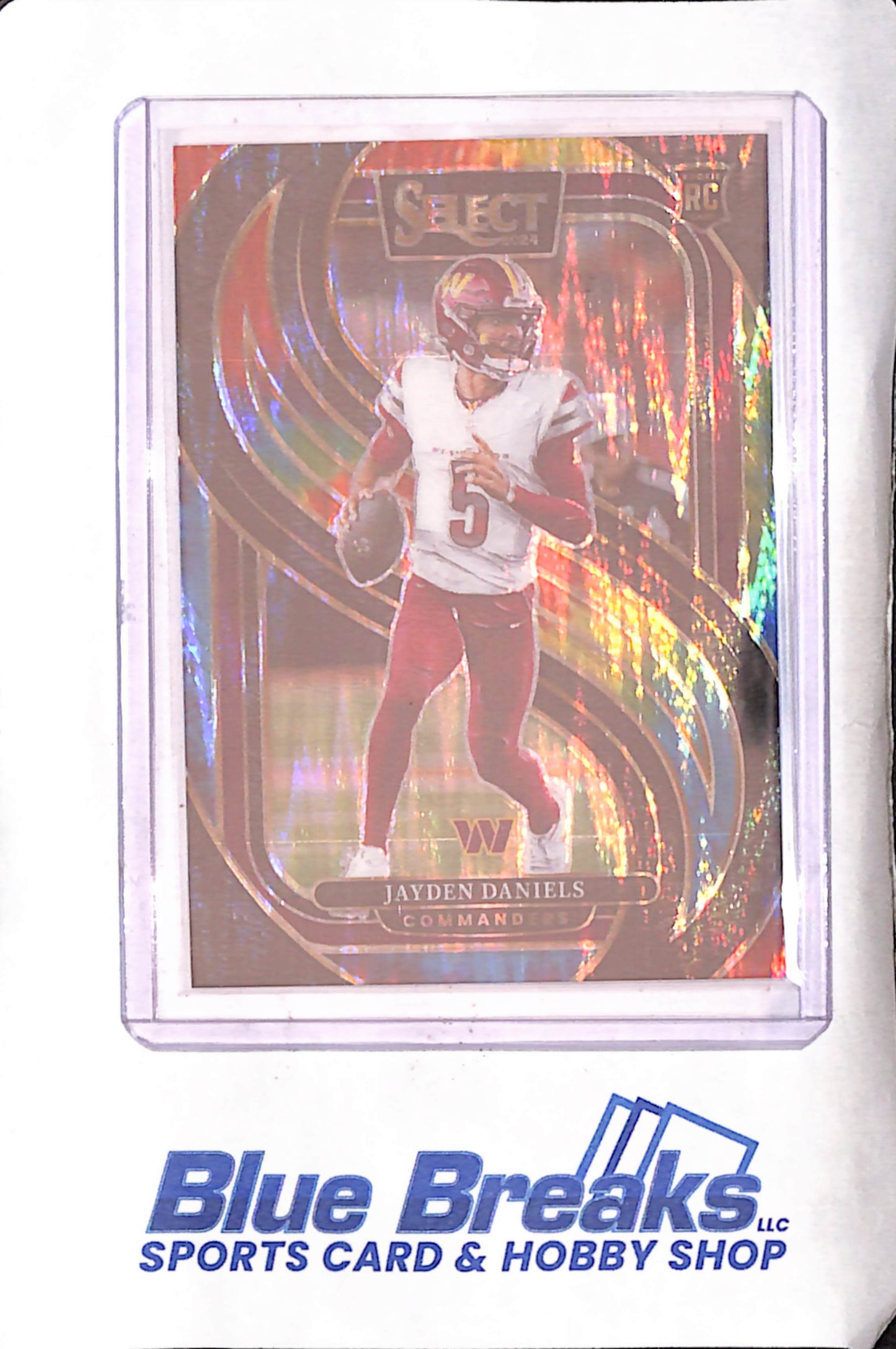 2024 Panini Select - Jayden Daniels - Tie-Dye Prizm Shock - Premier Level - 19/25 - RC - Washington Commanders - Football - #112