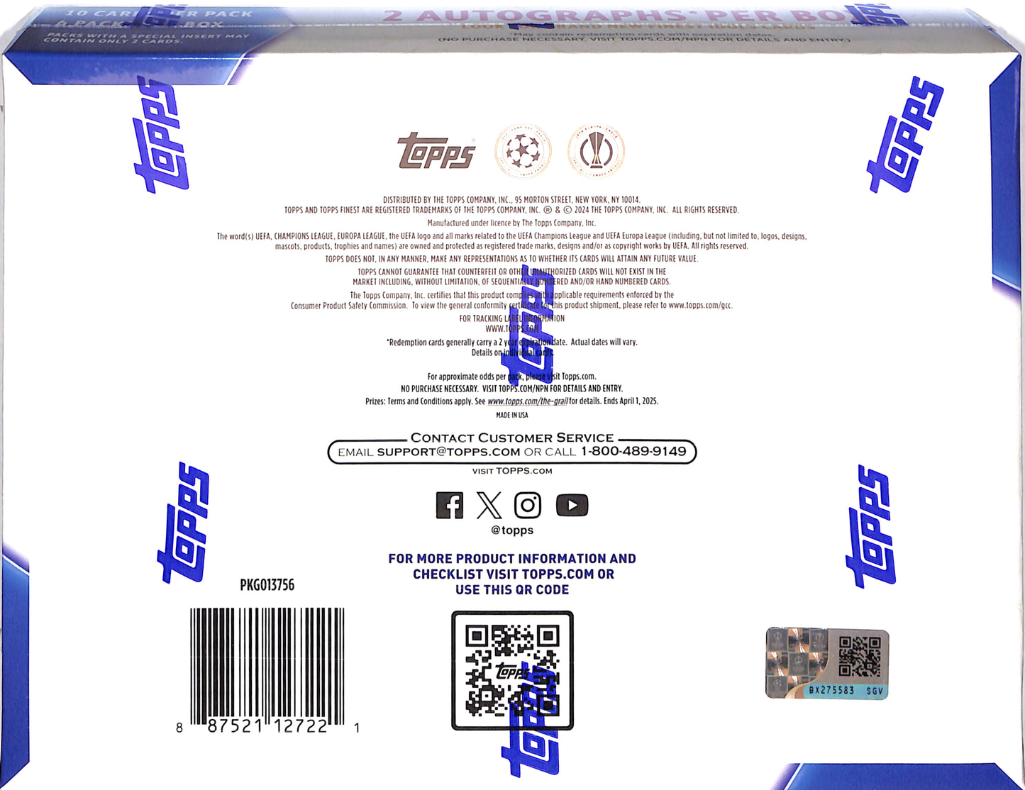 2023/24 Topps UEFA Club Competitions - Finest Soccer - Hobby Box - Sealed Wax