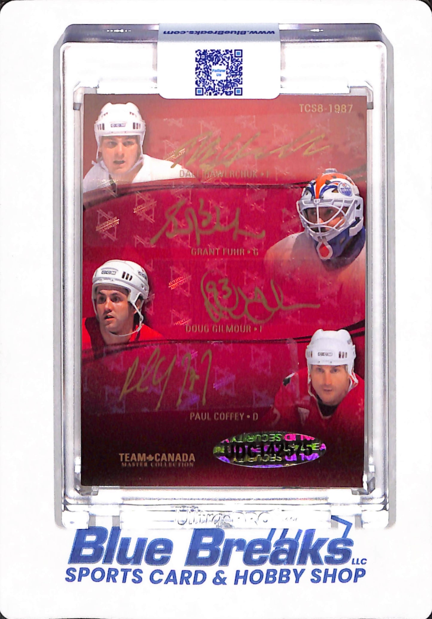 2014 - Upper Deck - Ice Hockey - Team Canada - Wayne Gretzky - Mario Lemieux - Mark Messier - Glenn Anderson - Dale Hawerchuk - Grant Fuhr - Doug Gilmour - Paul Coffey - Master Collection - 4/5 - Autographed