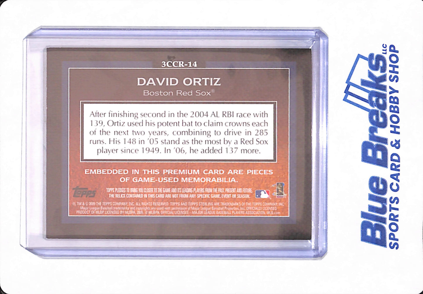 2009 Topps Sterling David Ortiz Career Chronicles Triple Relic 04/25 - Baseball - Boston Red Sox