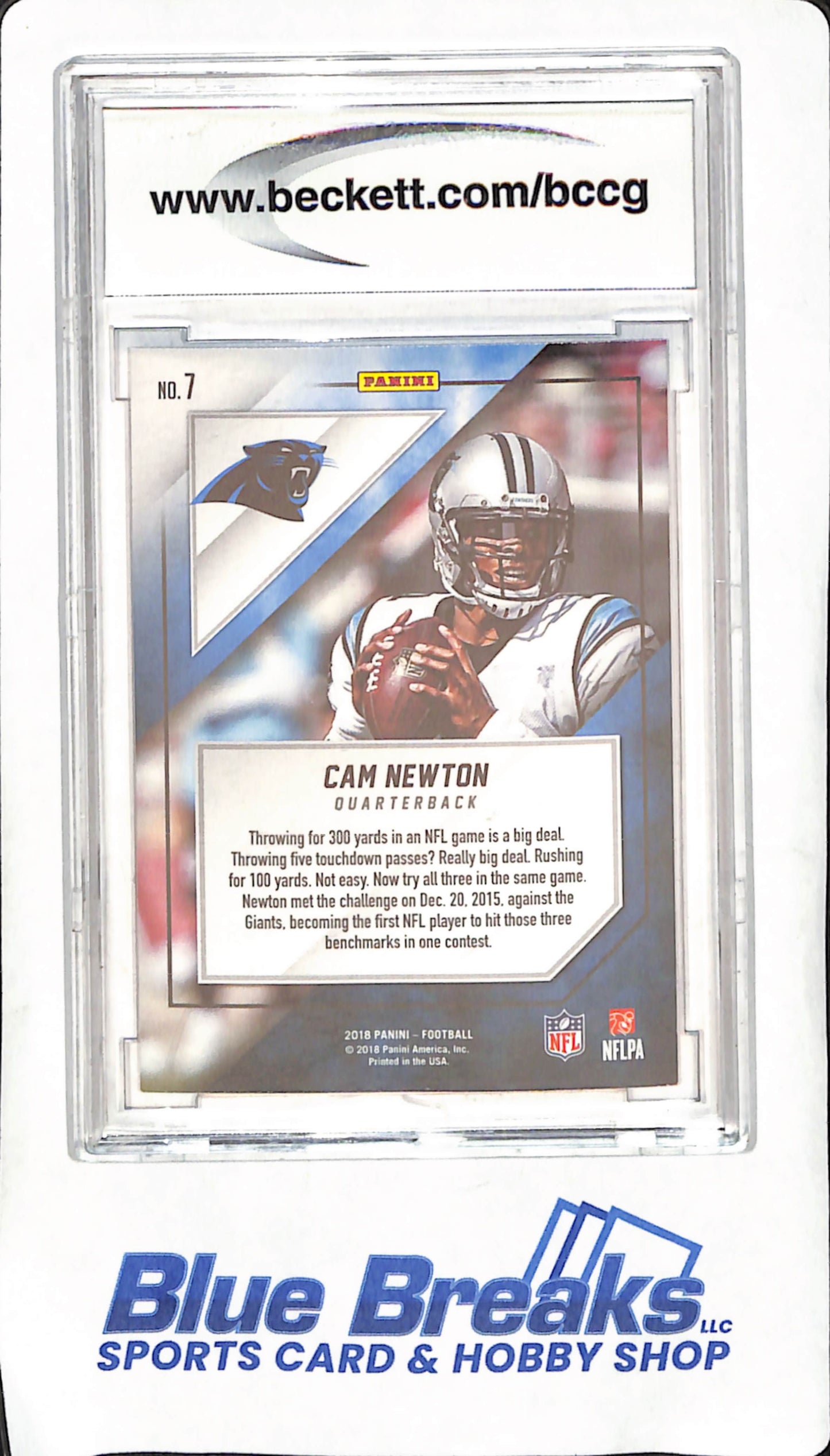 2018 Panini MJH Exclusive - Cam Newton - BCCG Mint of Better 10 - Carolina Panthers - Football - #7
