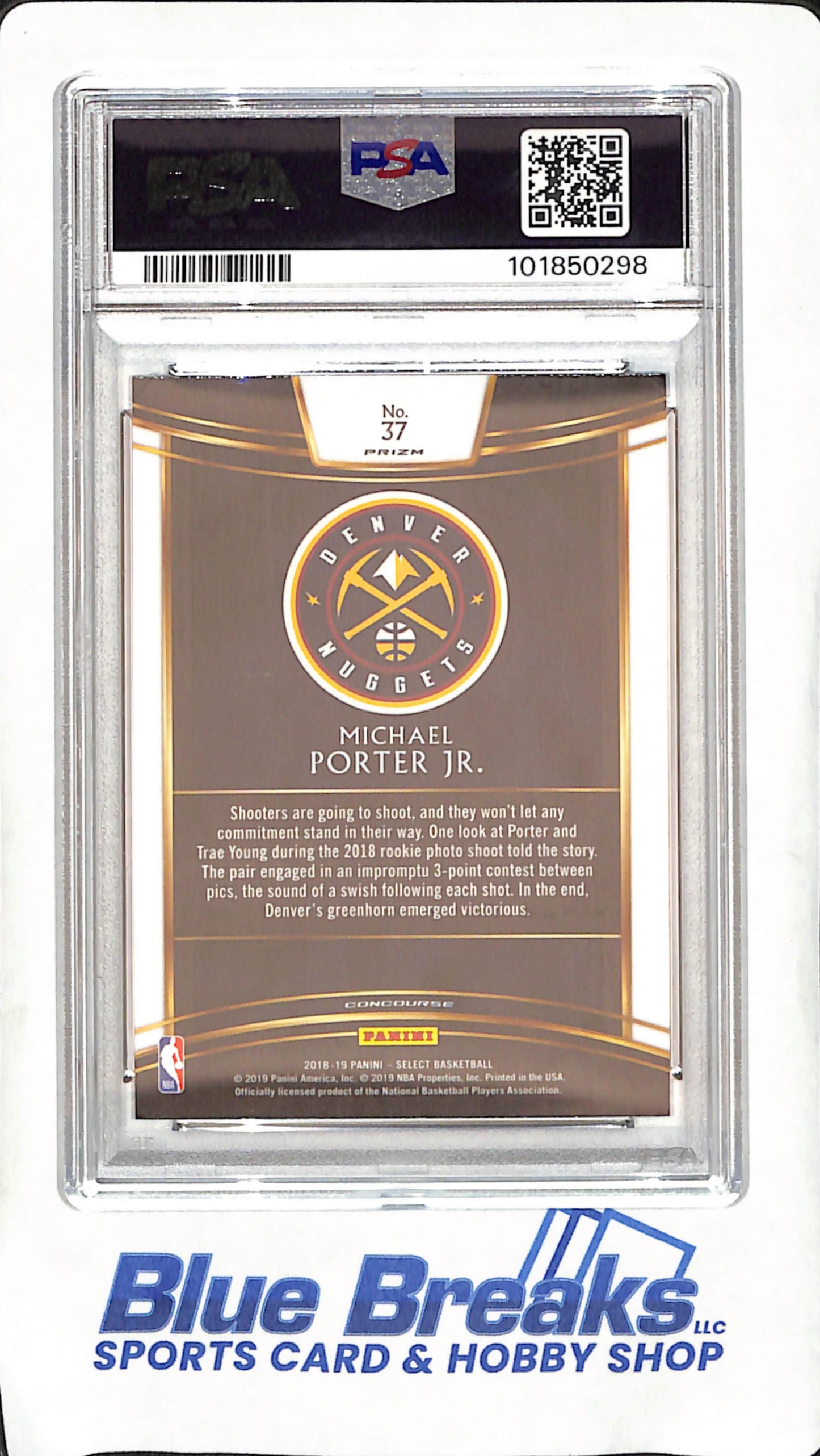 2018 Panini Select - Michael Porter Jr - Tri-Color Prizm - RC - PSA Gem Mint 10 - Denver Nuggets - Basketball - #37