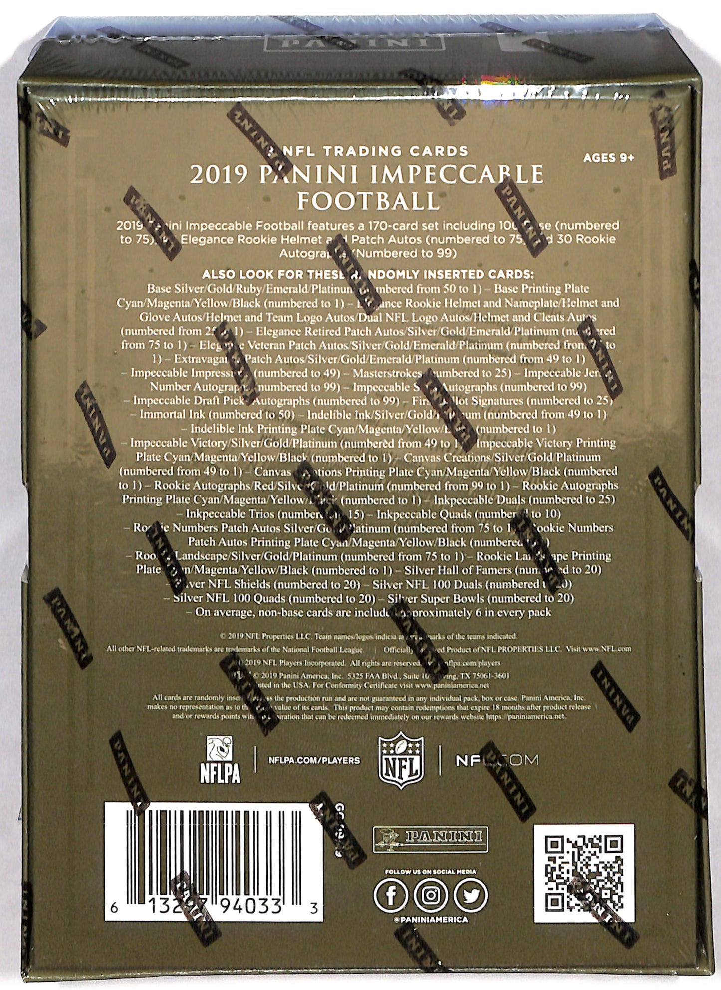 2019 Panini Impeccable Football 1st Off The Line Hobby Box - Sealed Wax