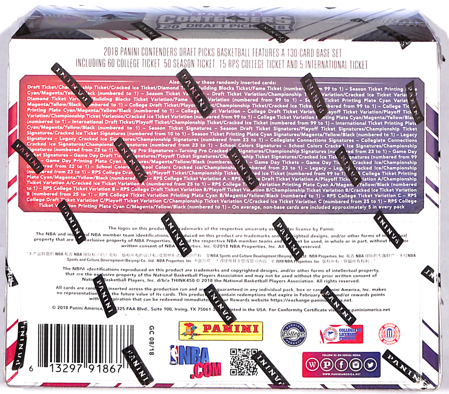 2018-19 Panini Contenders Draft Picks Collegiate Basketball Hobby Box - Sealed Wax