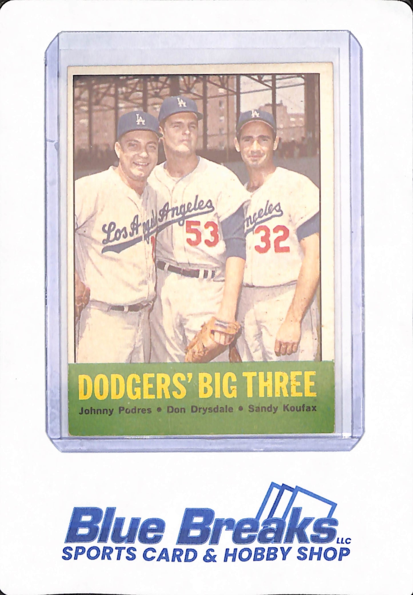 1957 Topps - Brooklyn Dodger's Big Three - Johnny Padres - Don Drysdale - Sandy Koufax - Baseball - # 412