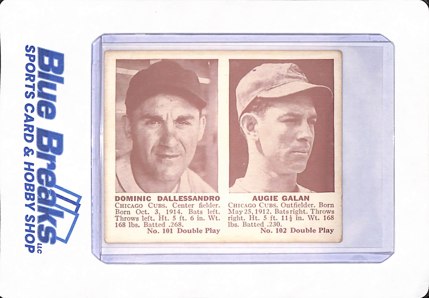 1941 - Dominic Dallessandro - Augie Galan - Double Play - Baseball - Chicago Cubs