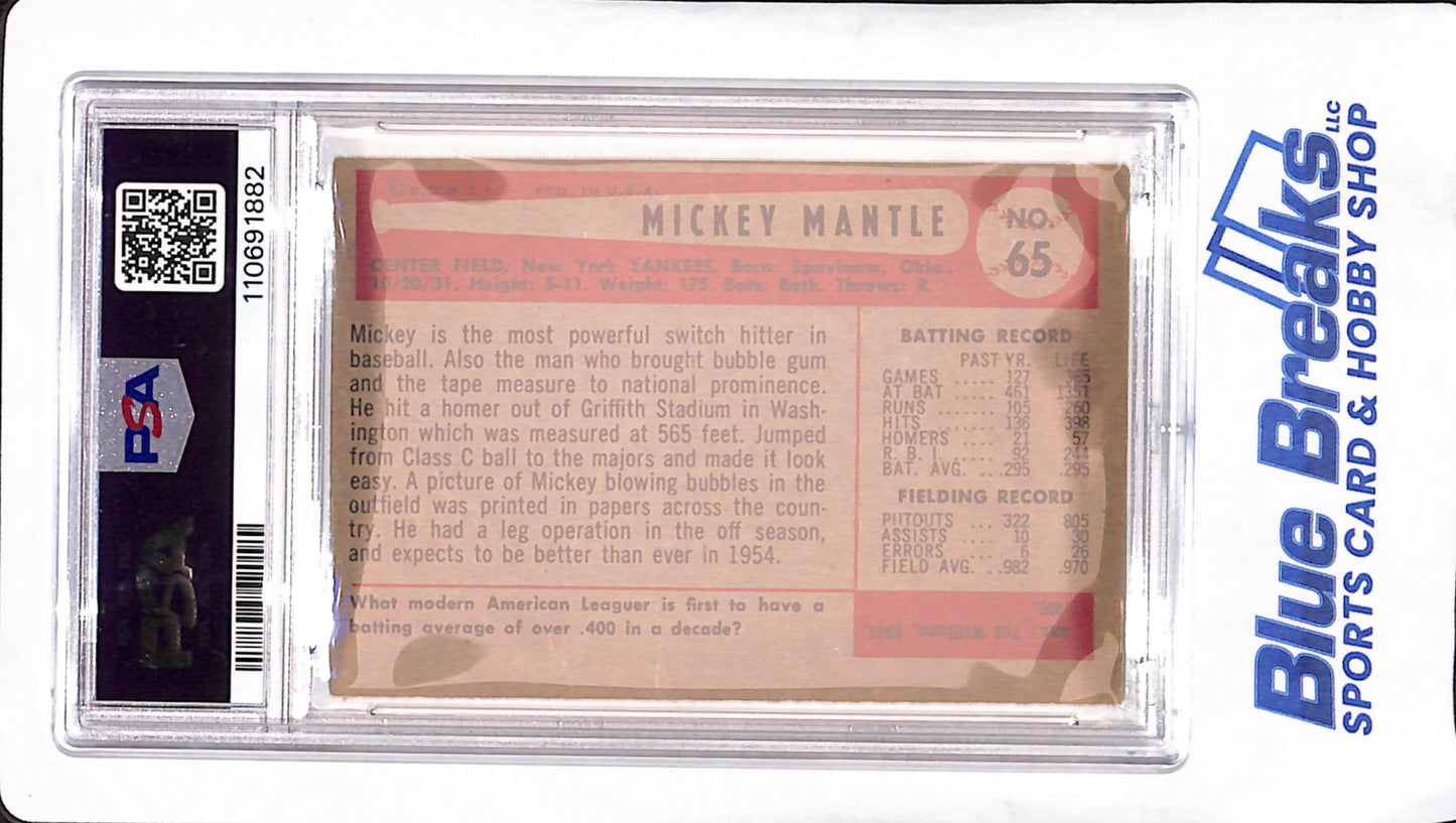 1954 Bowman - Mickey Mantle - New York Yankees - PSA 1 - Baseball - #65