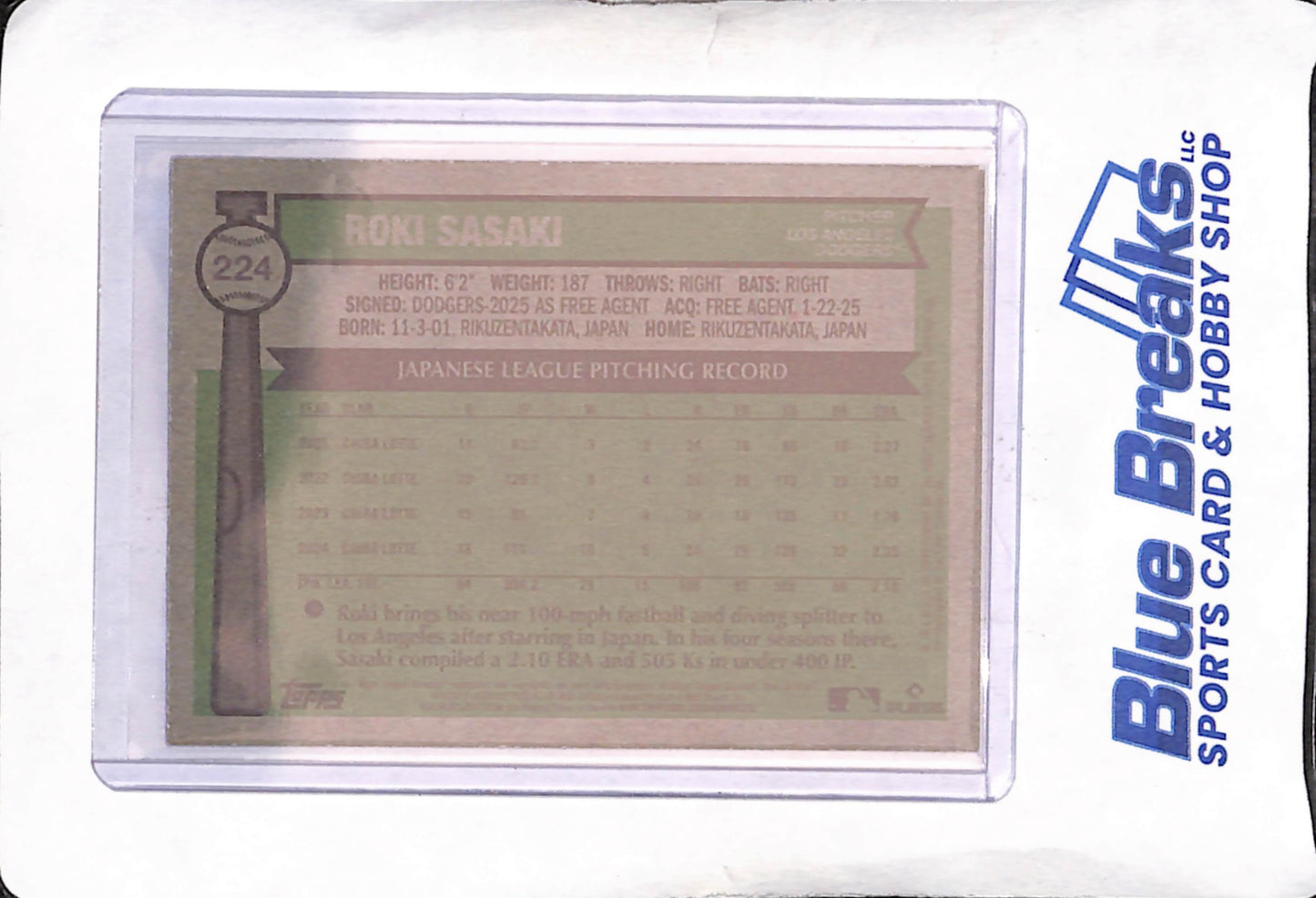 2025 Topps Heritage - Roki Sasaki - Purple - RC - Los Angeles Dodgers - Baseball - #224