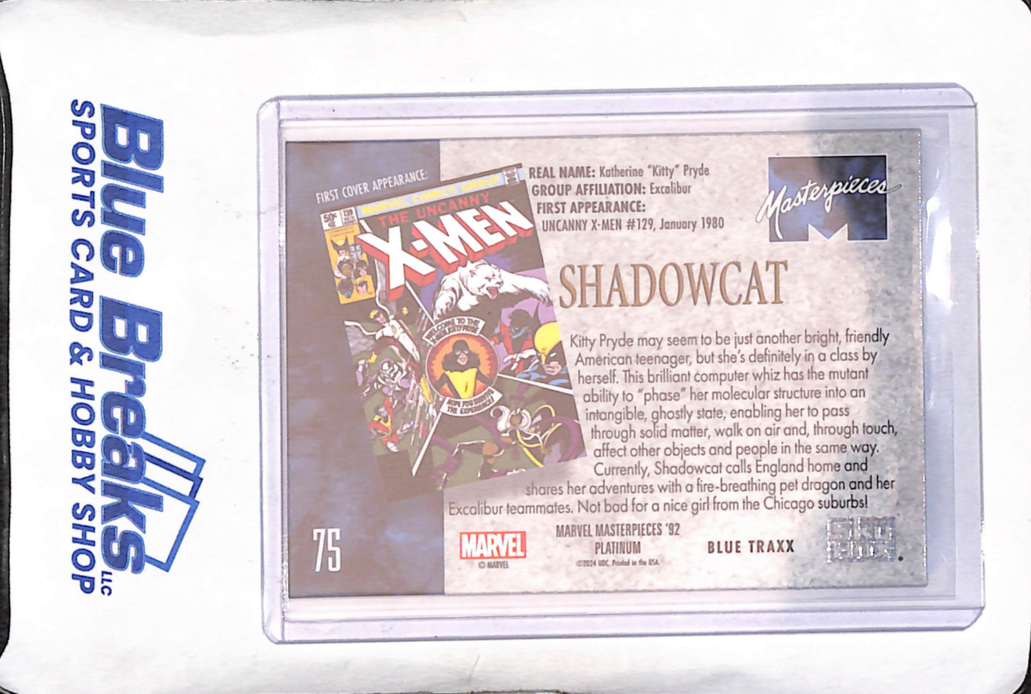 2024 Upper Deck Marvel Masterpieces '92 - Shadow Cat - Blue Traxx - #75
