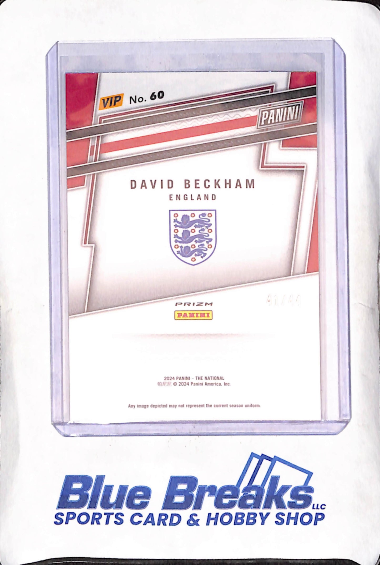 2024 VIP National Gold Pack - David Beckham - Black Yellow Green Prizm - 41/44 - England - Soccer - #60