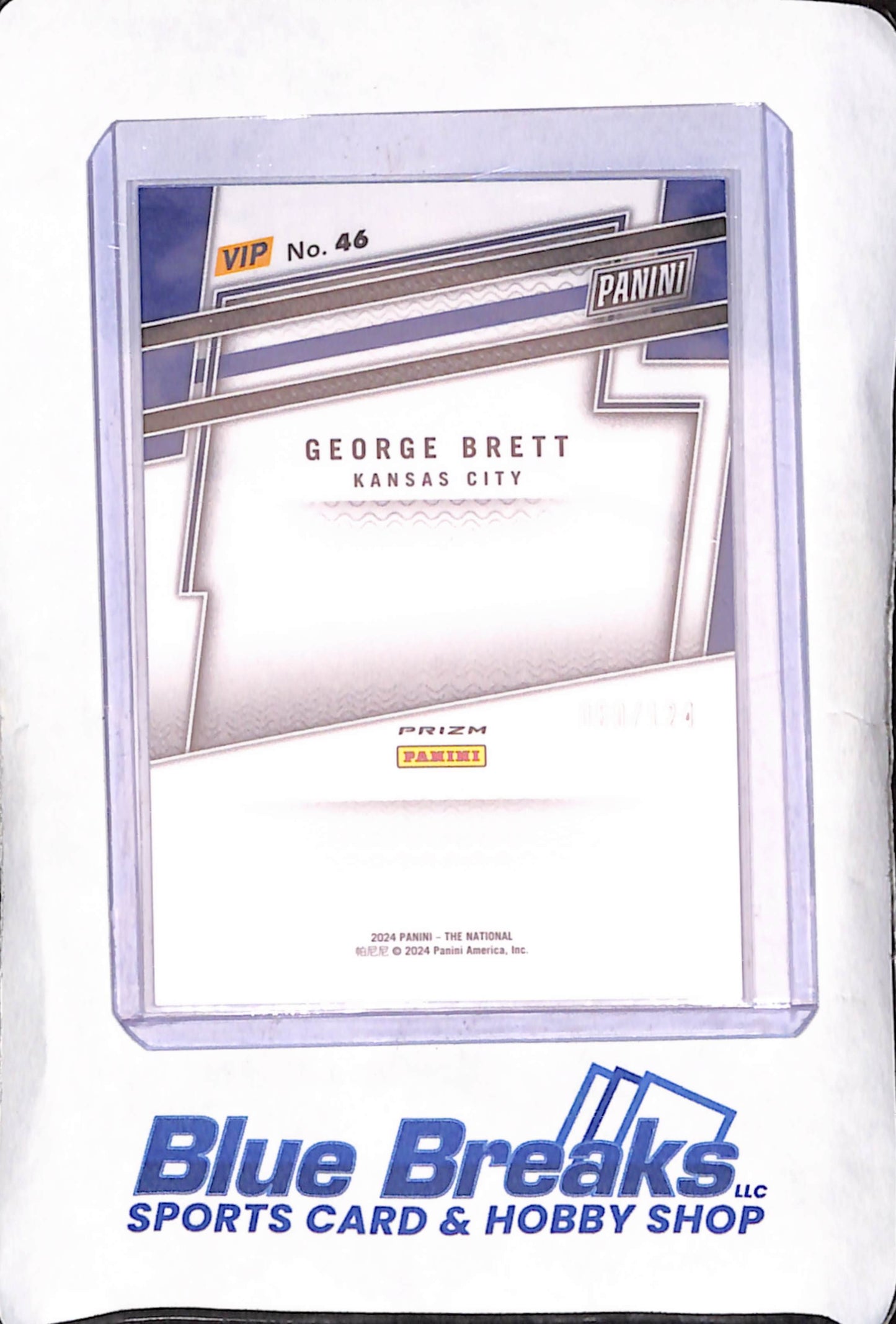 2024 National VIP Gold Pack - George Brett - Blue Prizm - 60/174 - Kansas City Chiefs - Baseball - #46