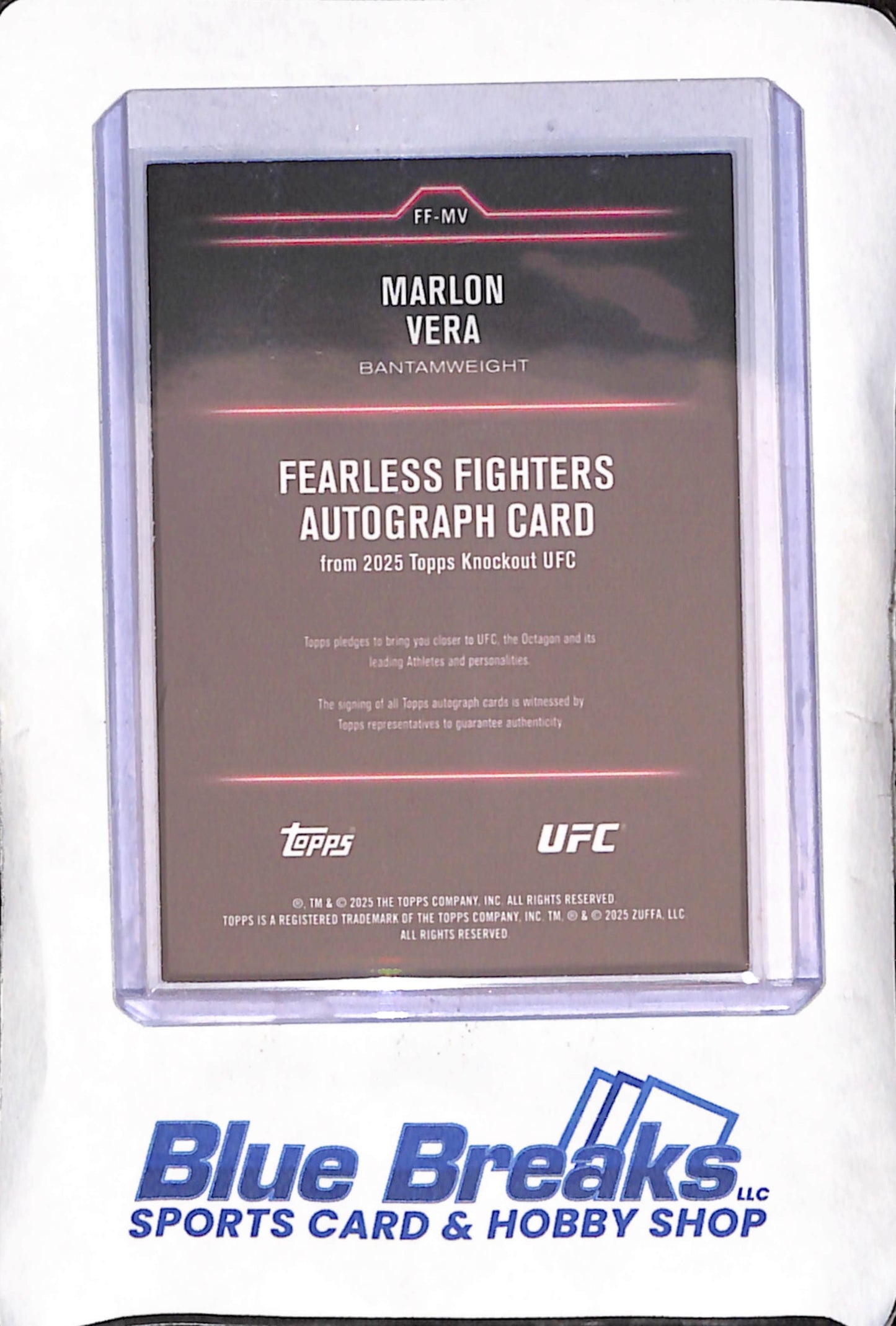 2025 Topps UFC Knockout - Marlon Vera - Fearless Fighters Autograph - 268/299 - Bantamweight - UFC - #FF-MV