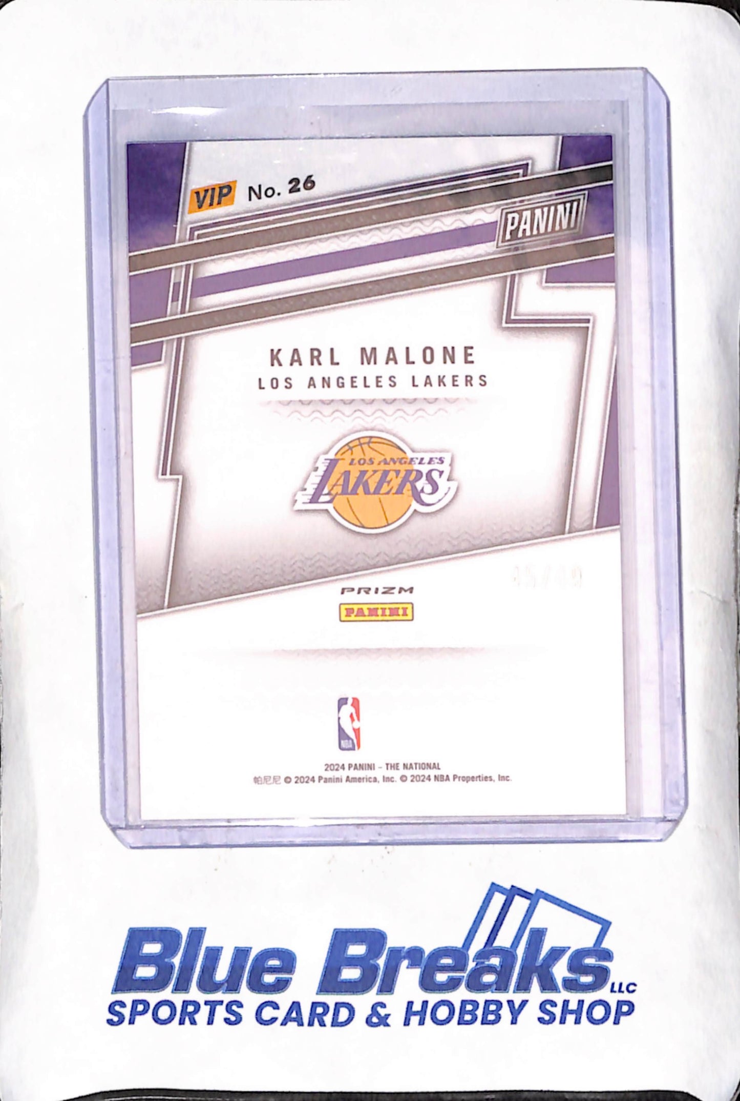 2024 Panini National VIP Gold Pack - Karl Malone - Purple Prizm - 45/49 - Los Angeles Lakers - Basketball - #26