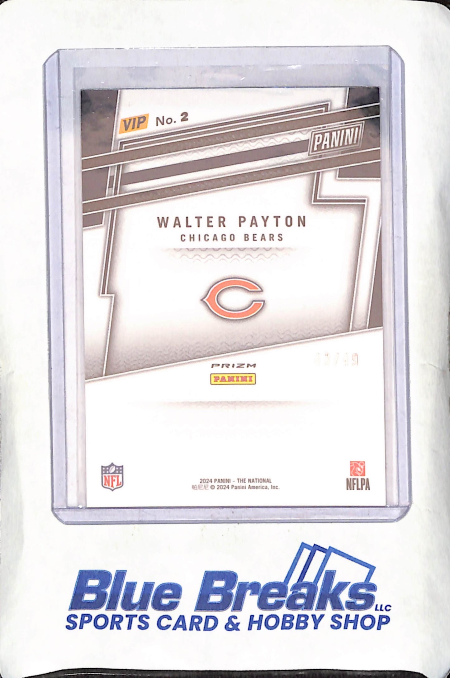 2024 National VIP Gold Pack - Walter Payton - Purple Prizm - 43/49 - Chicago Bears - Football - #2