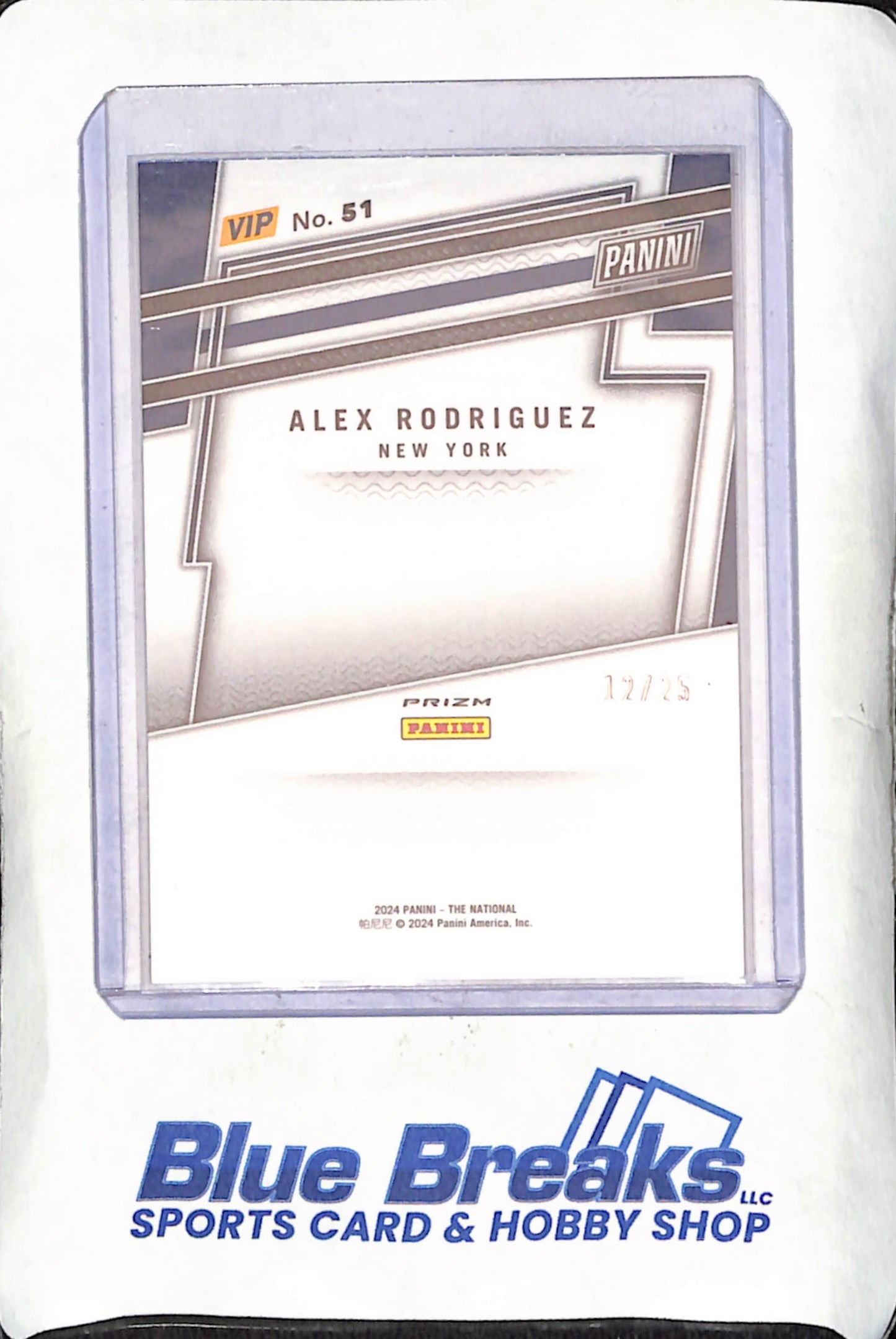 2024 Panini National VIP Pack - Alex Rodriguez - 12/25 - Red White Blue Prizm - New York Yankees - Baseball - #51