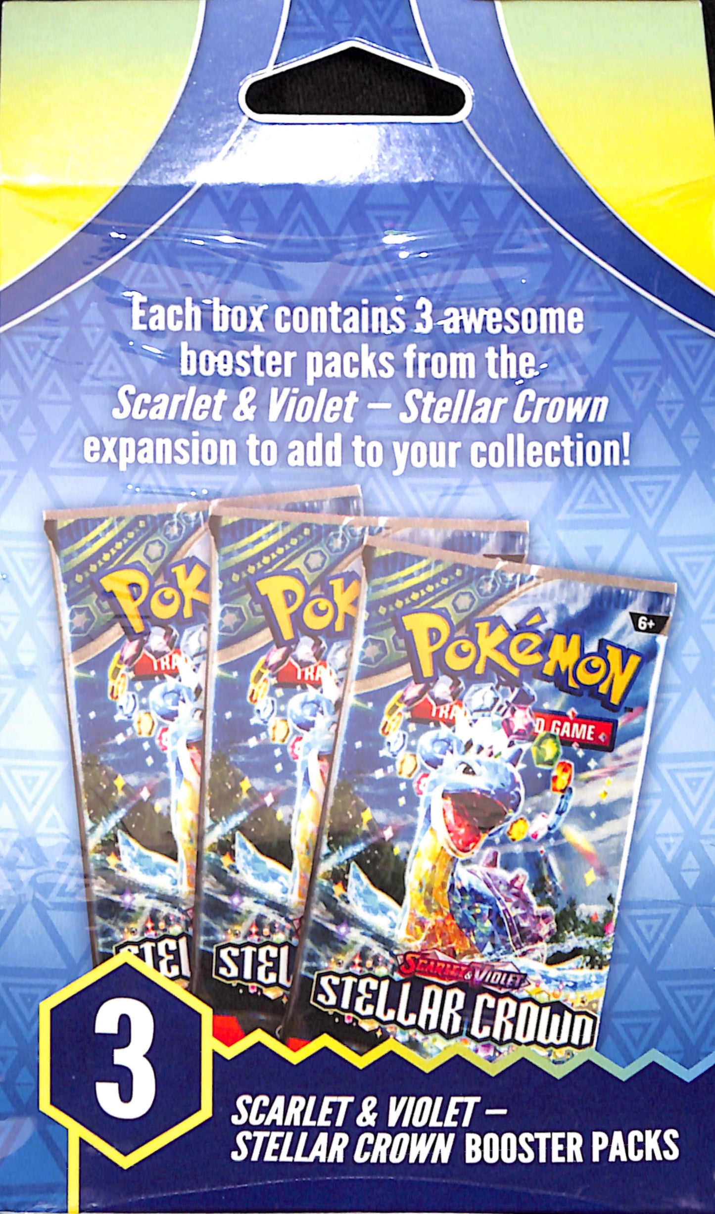 Pokemon - Scarlet & Violet - Stellar Crown 3 Booster Packs - Sealed Wax