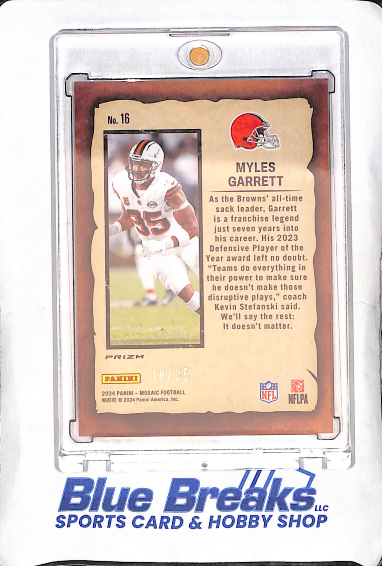 2024 Panini Mosaic - Myles Garrett - Notoriety - 18/25 - Cleveland Browns - Football - #16