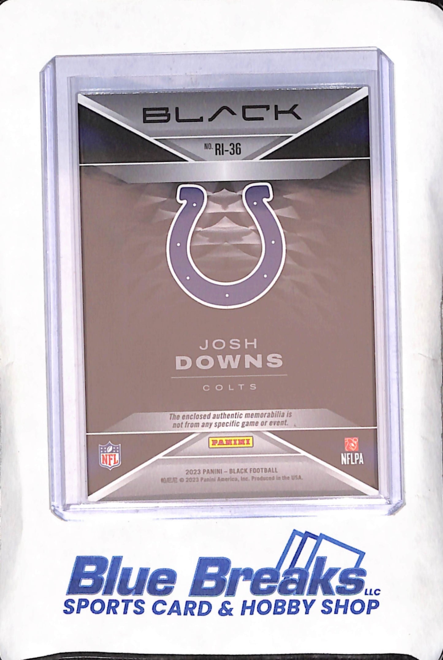 2023 Panini Black - Josh Downs - Rookie Influx - Relic - 133/150 - Indianapolis Colts - Football - #RI-36