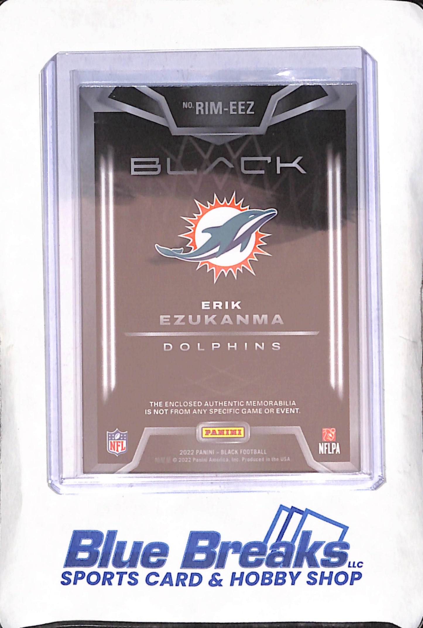 2022 Panini Black - Erik Ezukanma - Rookie Influx - Relic - 38/50 - Miami Dolphins - Football - #RIM-EEZ