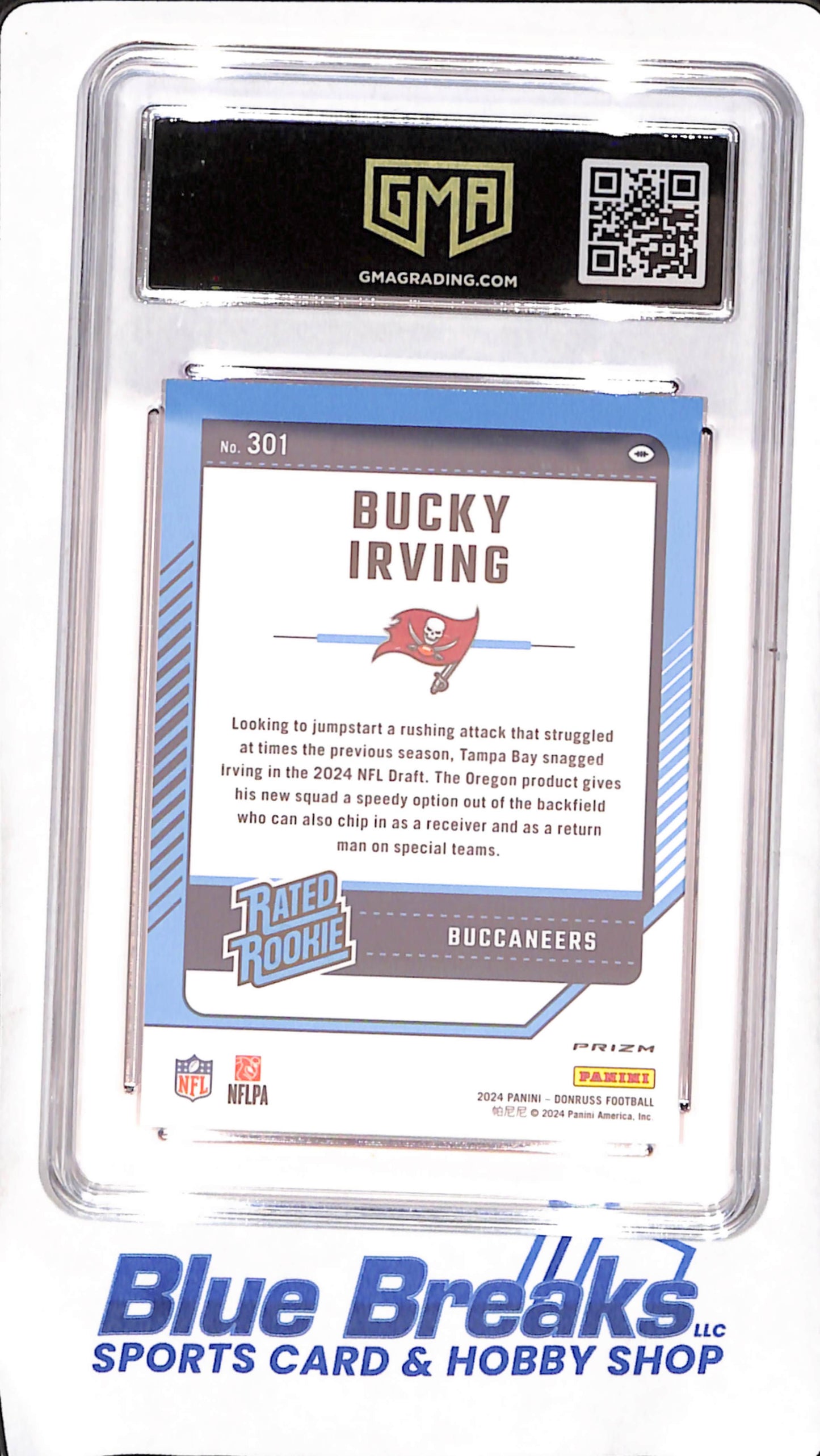 2024 Donruss Optic - Bucky Irving - Pink Preview Prizm - Rated Rookie - GMA 10 - Tampa Bay Buccaneers - Football - #301