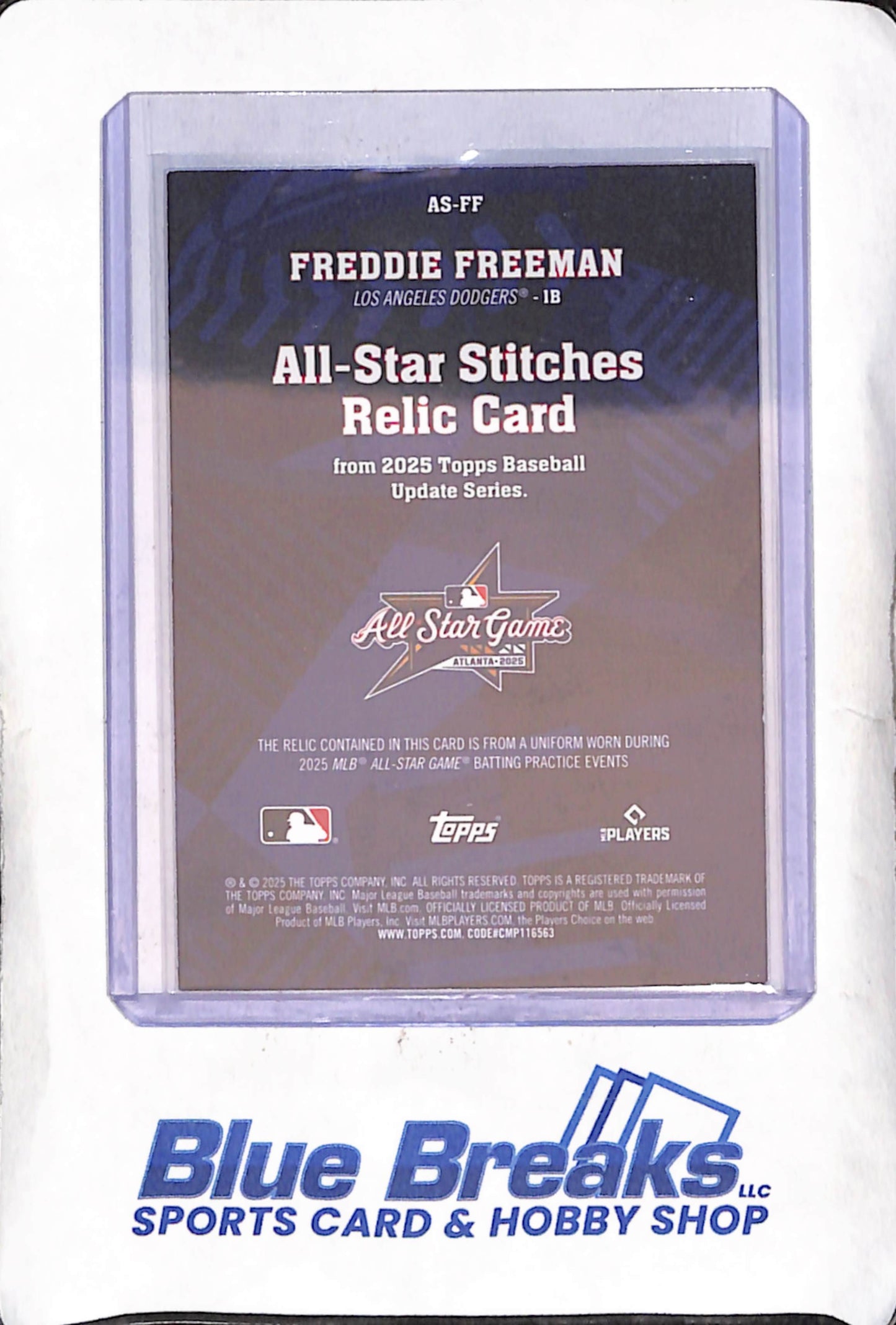 2025 Topps Update - Freddie Freeman - All-Star Relic - Los Angeles Dodgers - Baseball - #AS-FF