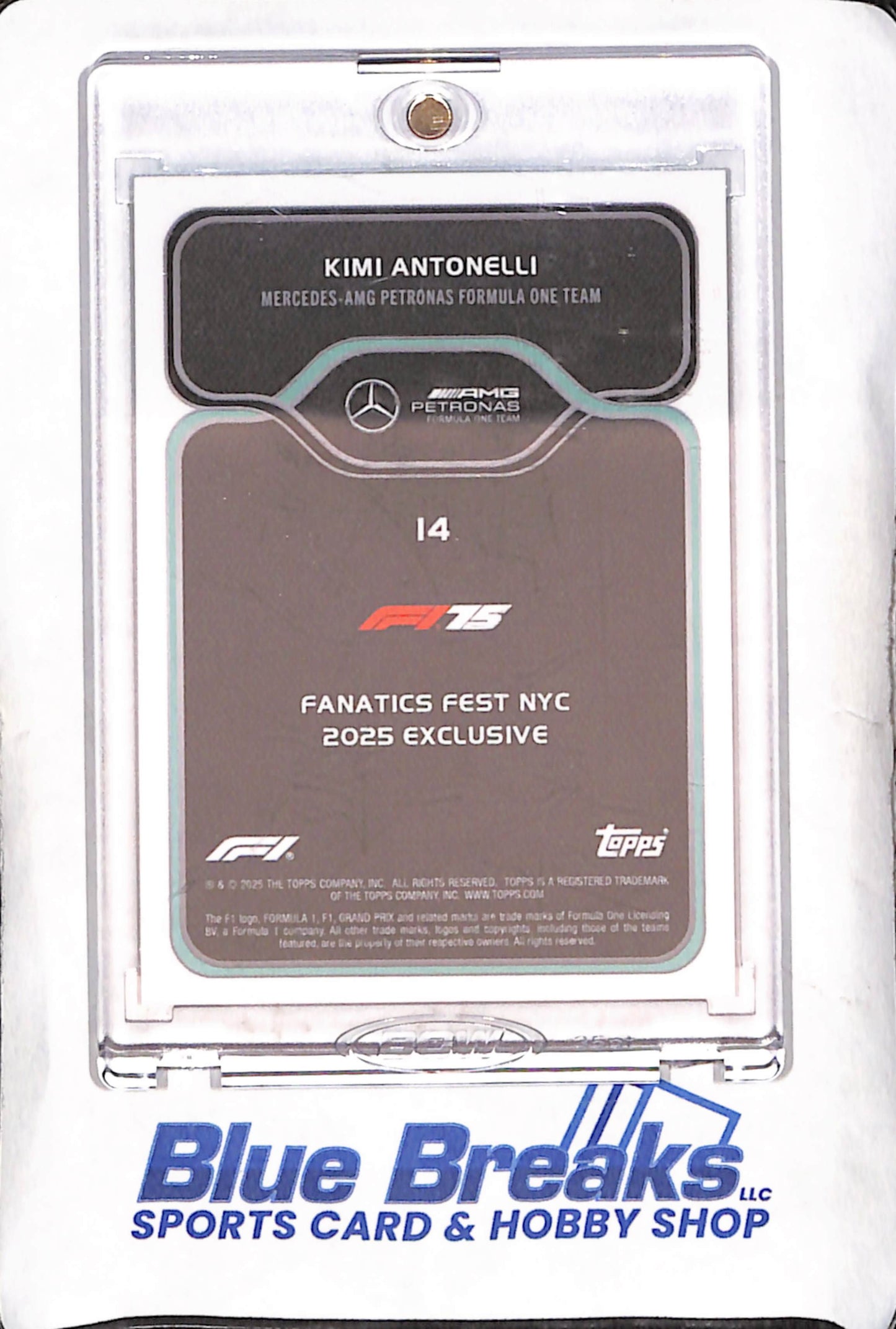 2025 Topps Fanatics Fest New York City - F1 - Kimi Antonelli - RC - Green - 3/15 - Mercedes-AMG Petronas Formula One Team - Racing - #14