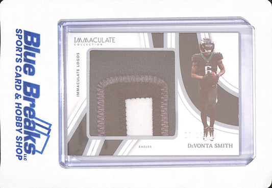 DeVonta Smith - 2023 Panini Immaculate - Football - Immaculate Logos - Patch - Relic - 4 Color? - 16/25 - Philadelphia Eagles