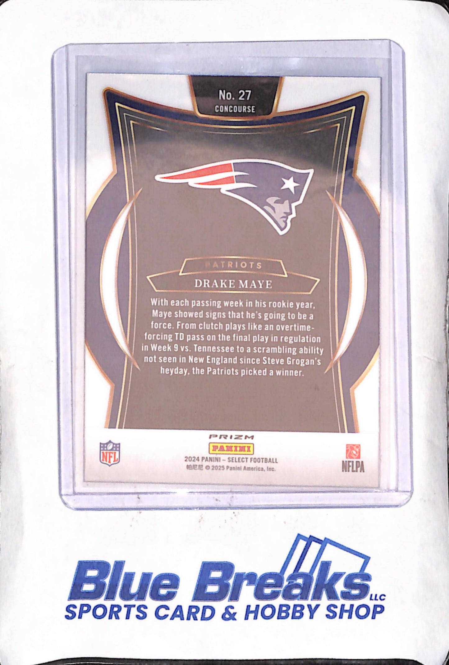 2024 Panini Select - Drake Maye - Black Red Shock - Concourse RC - New England Patriots - Football - #27