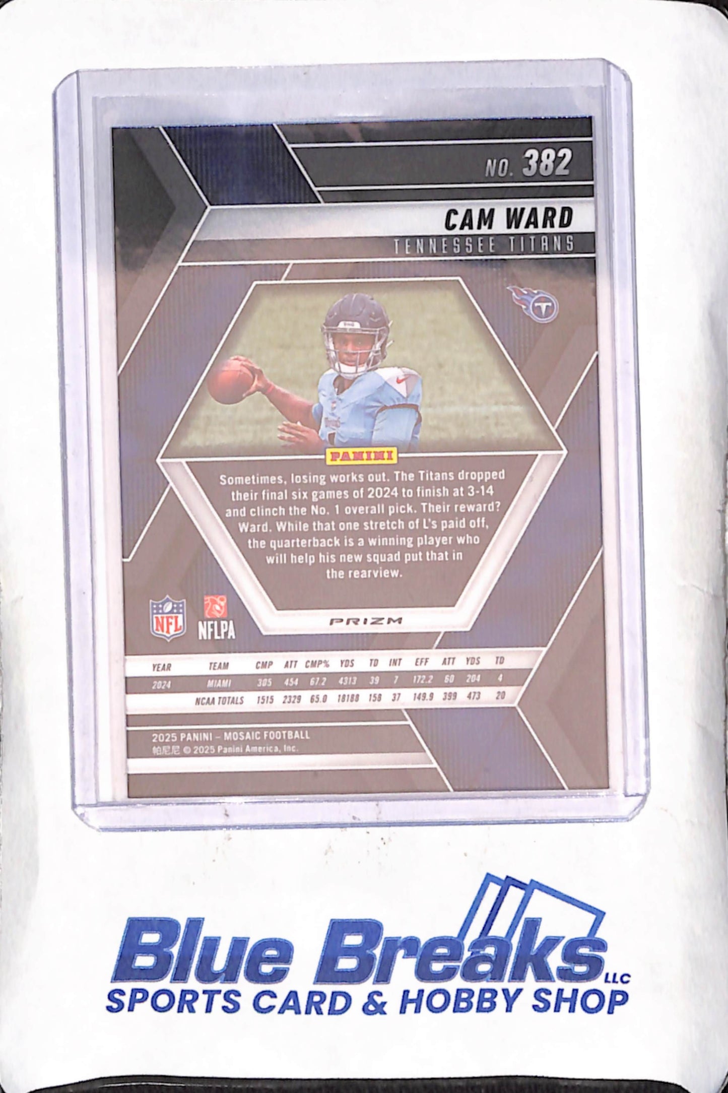 2025 Panini Mosaic - Cam Ward - Pink Camo - Tennessee Titans - Football - #382