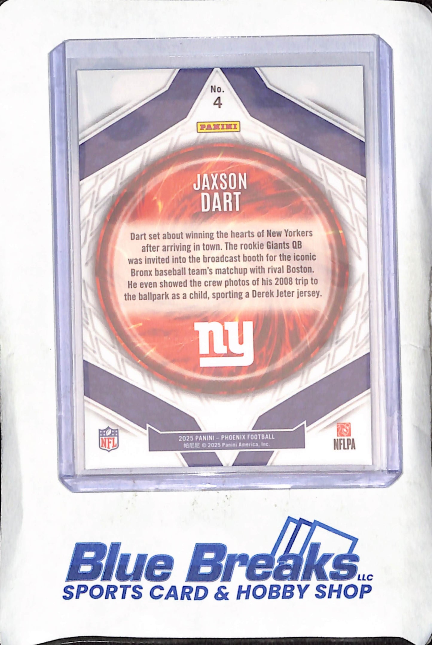 2025 Panini Phoenix - Jaxson Dart - Paragon - RC - New York Giants - Football - #4