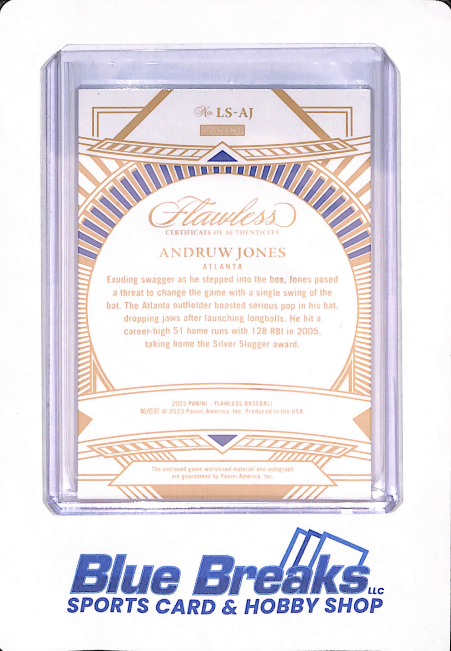 Andruw Jones - 2023 Panini Flawless - Baseball - Atlanta Braves - Limelight Signatures - Red - # LS-AJ - Relic - 05/20 - Autographed