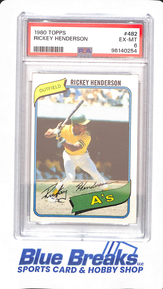 1980 Topps - Rickey Henderson - Rookie - Baseball - Oakland Athletics - PSA 6 - # 482