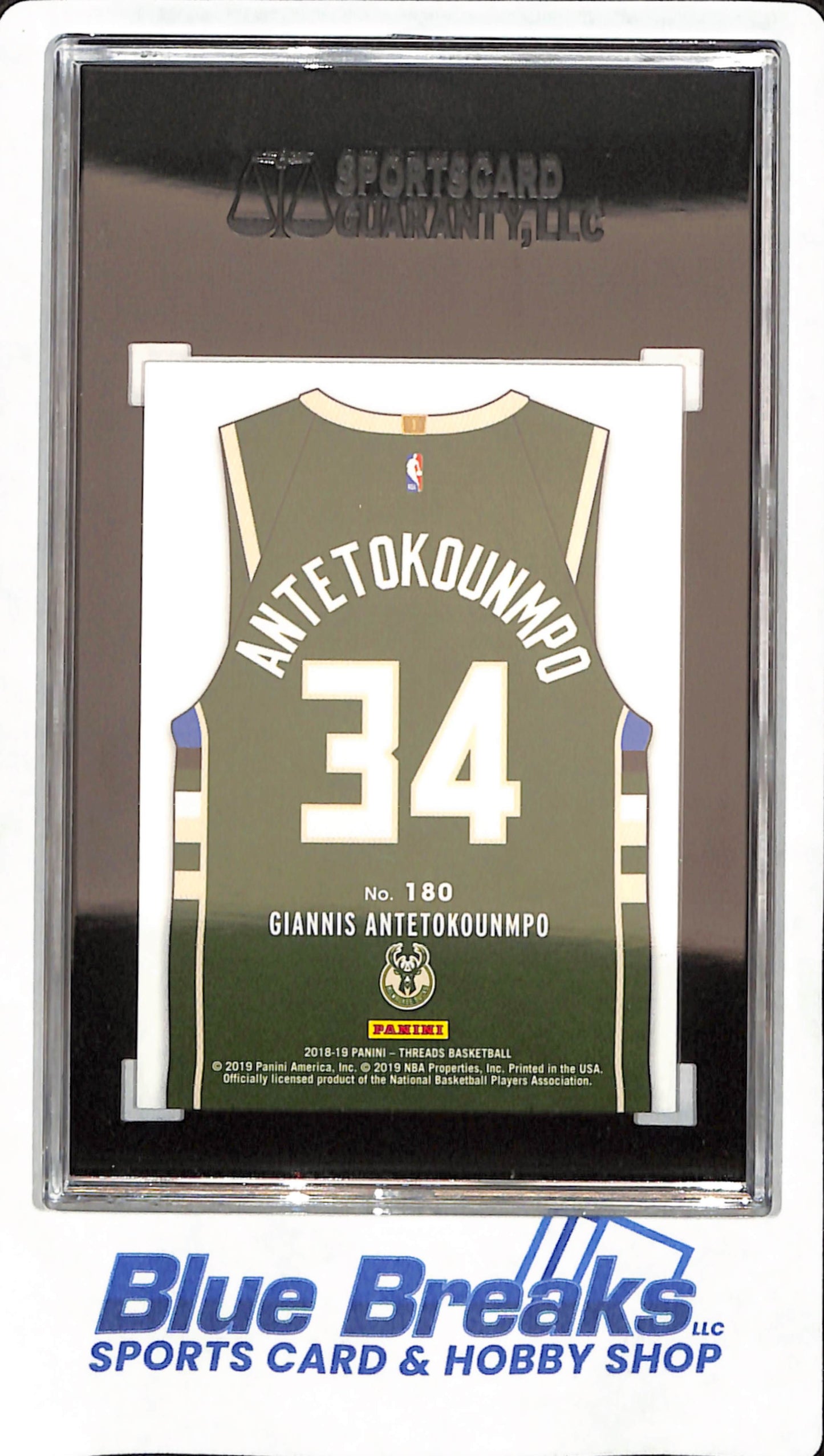 2018 Panini Threads - Giannis Antetokounmpo - Basketball - Milwaukee Bucks - # 180 - Dazzle - SGC 9.5