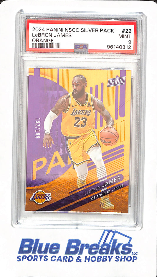 2024 Panini National VIP Silver Pack - LeBron James - Orange - 192/199 - # 22 - PSA 9 - Basketball - Los Angeles Lakers