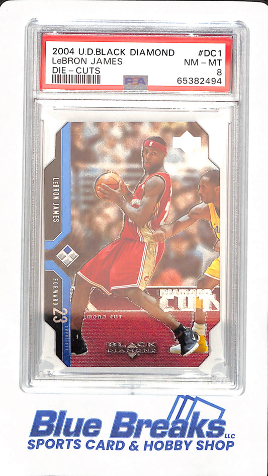 2004 Upper Deck Black Diamond - LeBron James - Basketball - Cleveland Cavaliers - # DC 1 - Die Cut - PSA 8