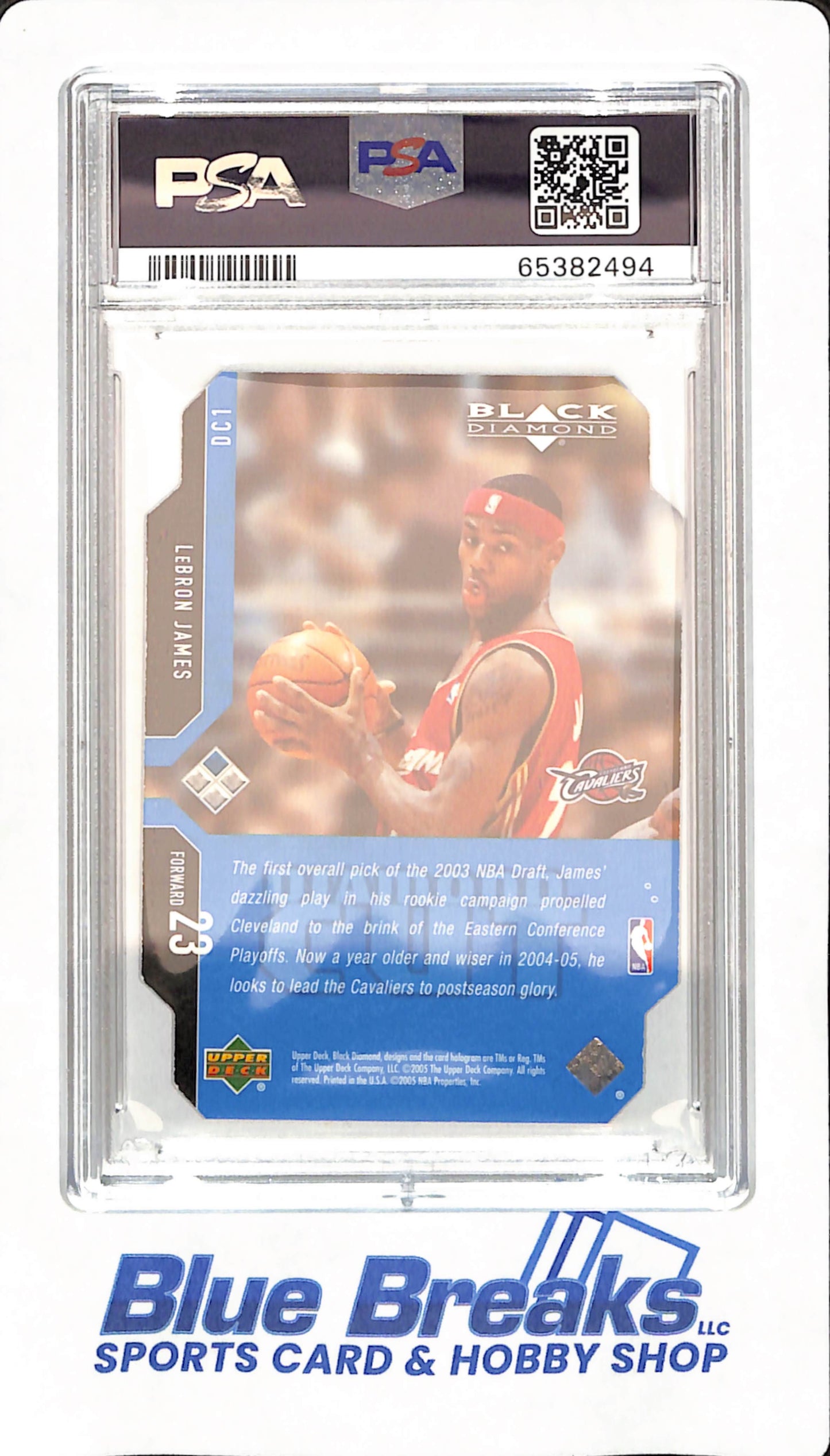 2004 Upper Deck Black Diamond - LeBron James - Basketball - Cleveland Cavaliers - # DC 1 - Die Cut - PSA 8