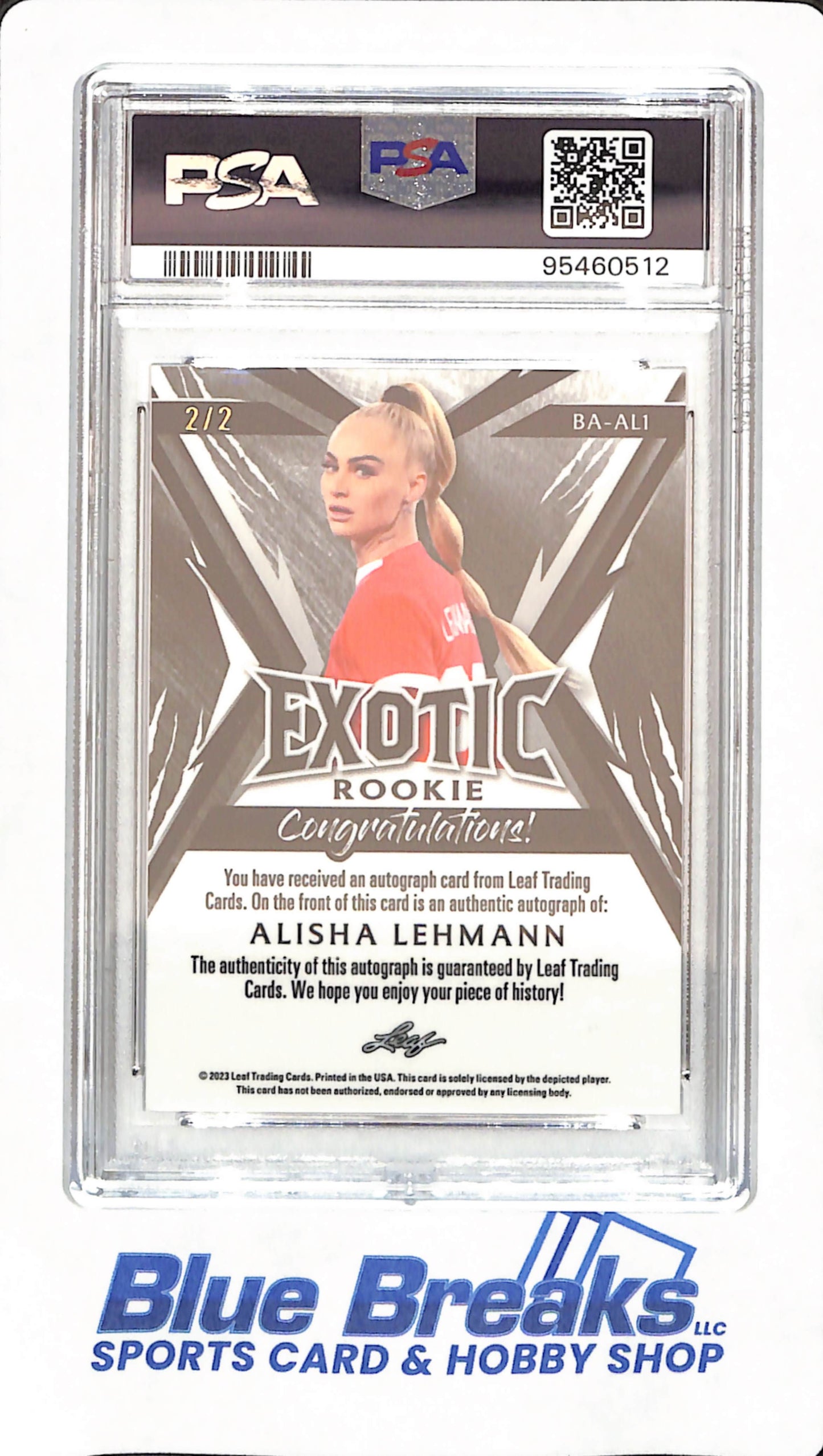 2023 Leaf Exotic - Alisha Lehmann - Soccer - 2/2 - Autographed - Deer Kaleidoscope - # BAAL1 - PSA 10