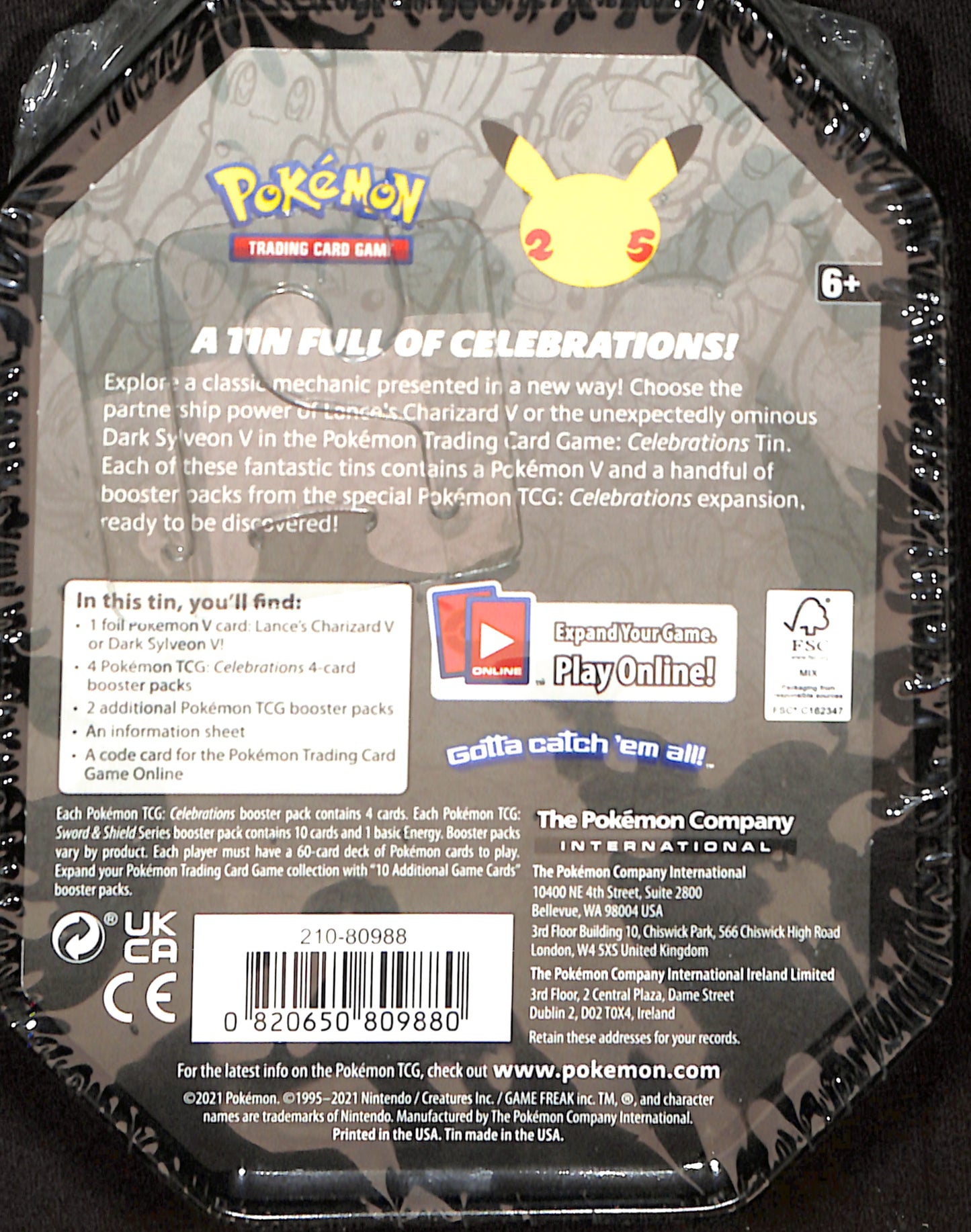 Pokemon - Celebrations Charizard Train On Tin