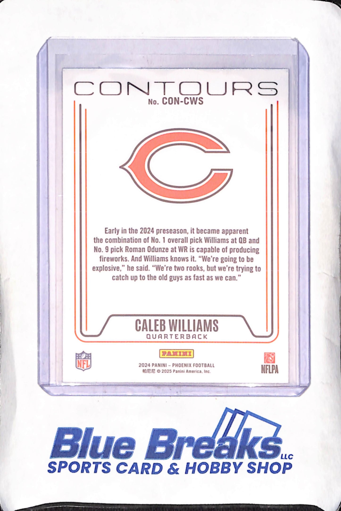 2024 Panini Phoenix - Caleb Williams - Contours - RC - Chicago Bears - Football - #CON-CWS