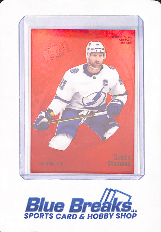 2022-23 - Upper Deck - Steven Stamkos - Metal Universe - Ice Hockey - Tampa Bay Lightning - Precious Metal Gems - Red - # 1 - 010/100