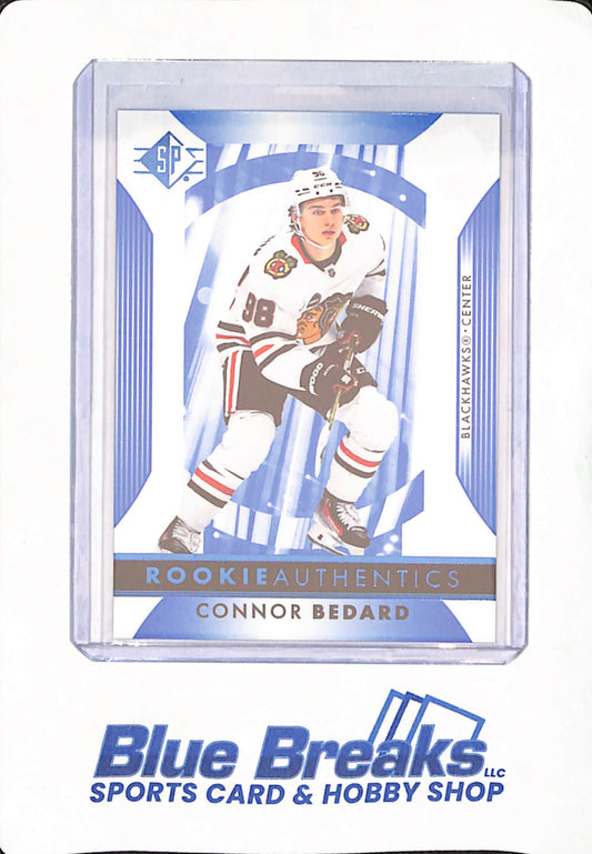 2023-24 Upper Deck - SP Authentic - Connor Bedard - Ice Hockey - Chicago Blackhawks - # 101 - Rookie Authentics - Blue