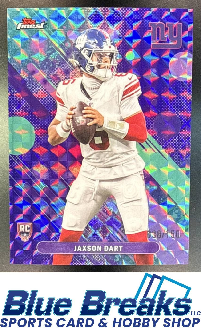 2025 Topps Finest Jaxson Dart #2 Purple Geometric Refractor 038/150 RC New York Giants