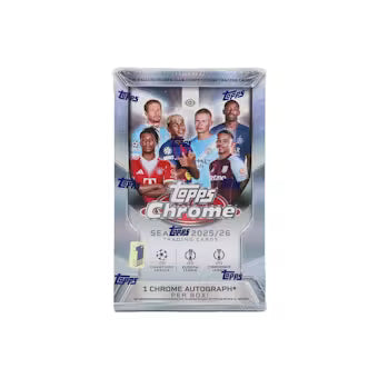 2025/26 Topps Chrome UEFA Club Competitions Soccer First Day Issue Hobby Box - Sealed Wax