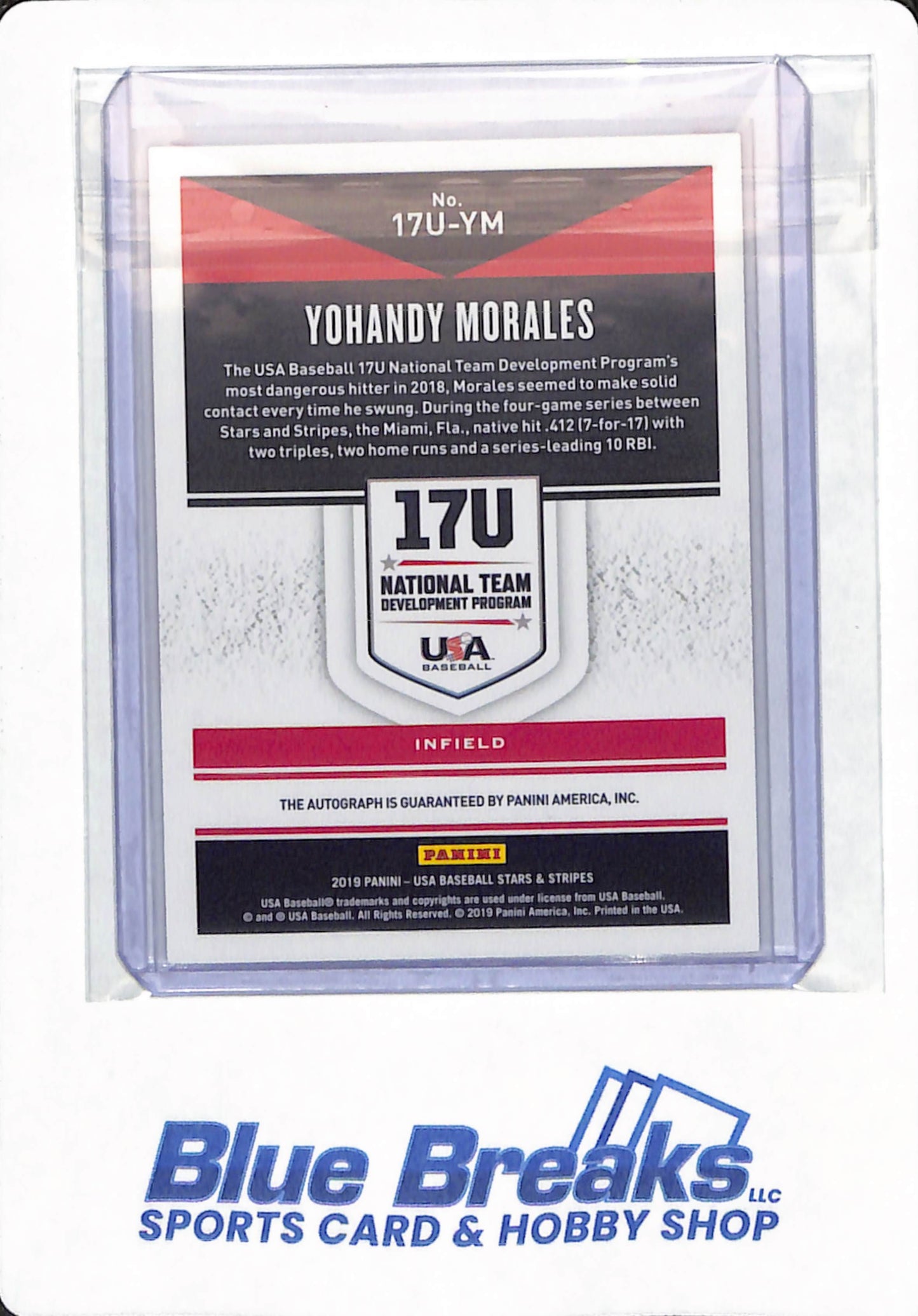 2019 Panini USA Baseball - Yohandy Morales - # 17U-YM - Washington Nationals - Baseball - Autographed - 145/499