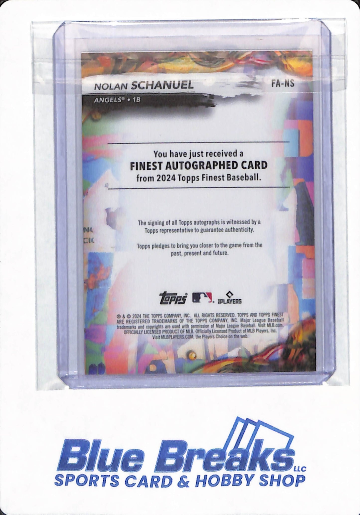 2024 Topps Finest - Nolan Schanuel - # FA-NS - Los Angeles Angels - Baseball - Autographed - Blue - 15/99