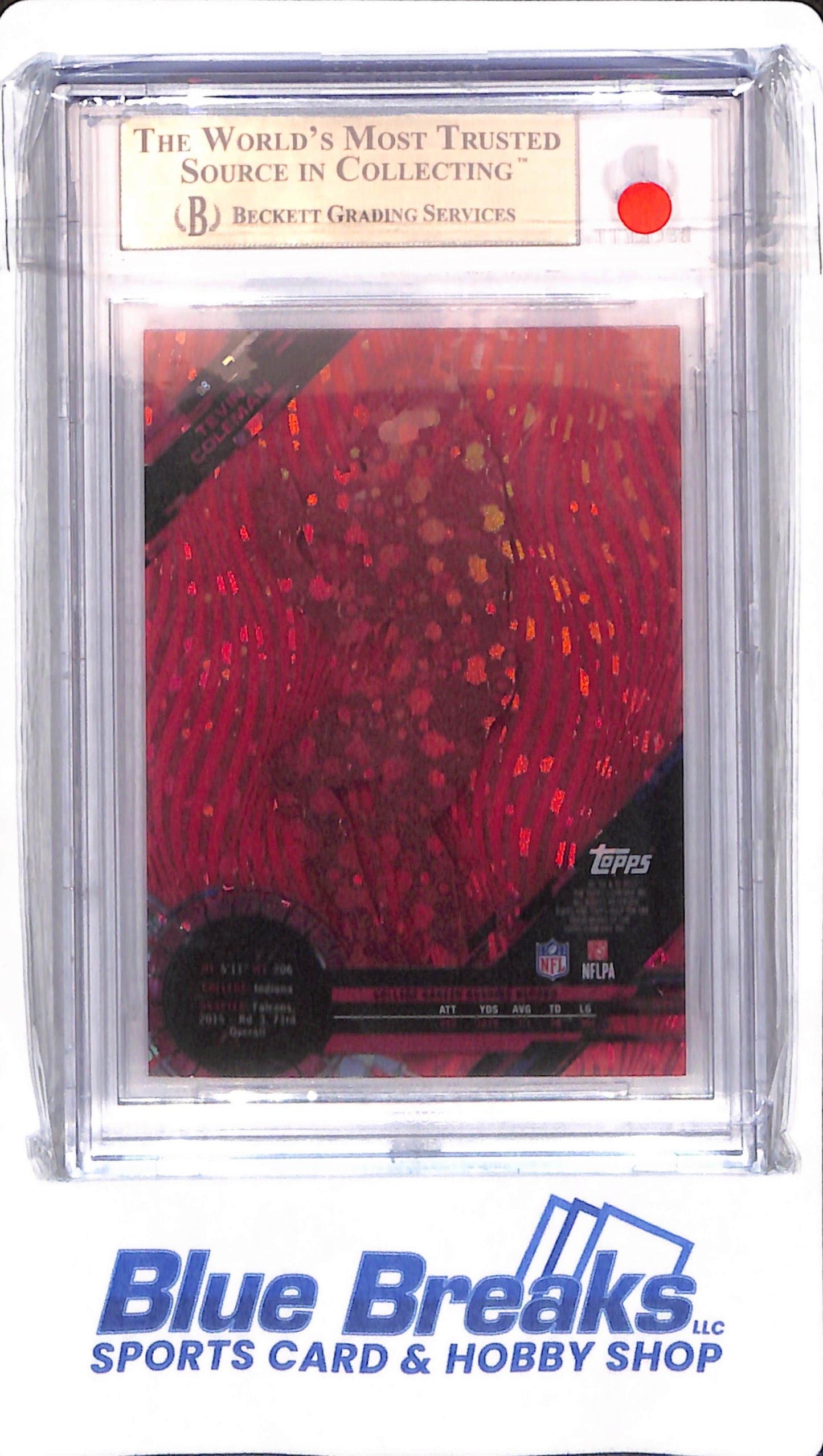 2015 Topps High Tek - Tevin Coleman - # 98 - Atlanta Falcons - Football - Beckett 9.5 - Red Orbit Diffractor